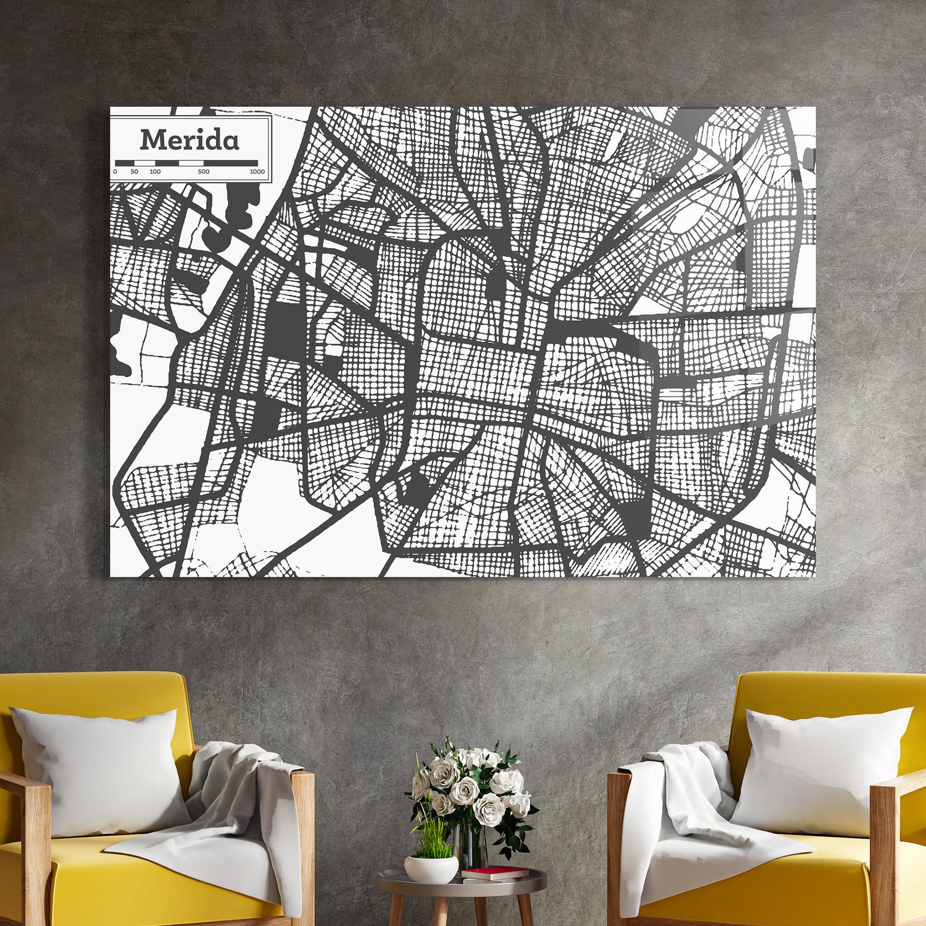 Üvegkép Merida Map mockup 4