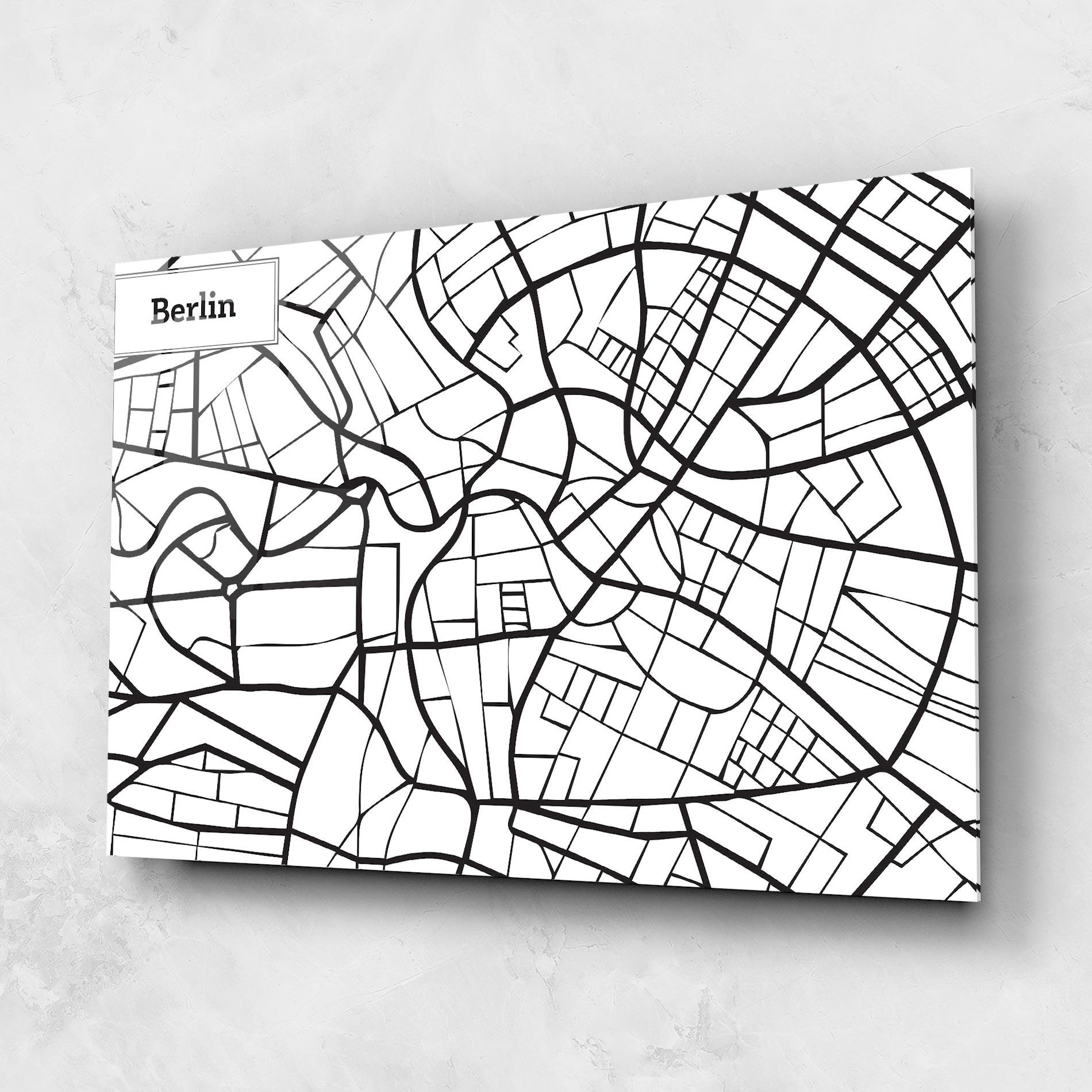 Üvegkép Berlin Map mockup 1