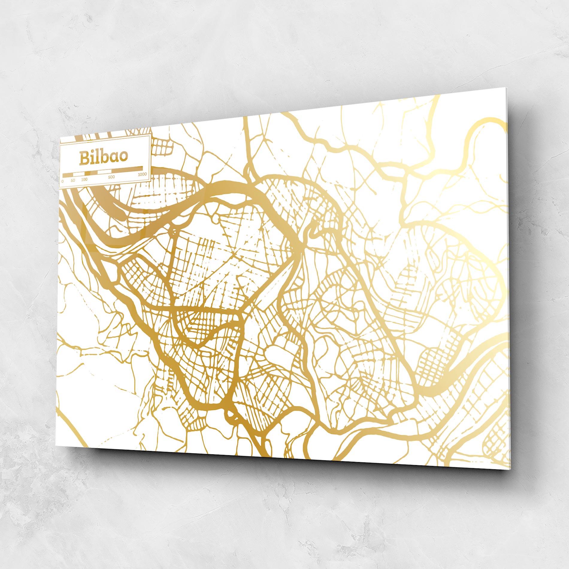 Üvegkép Bilbao Gold Map mockup 1