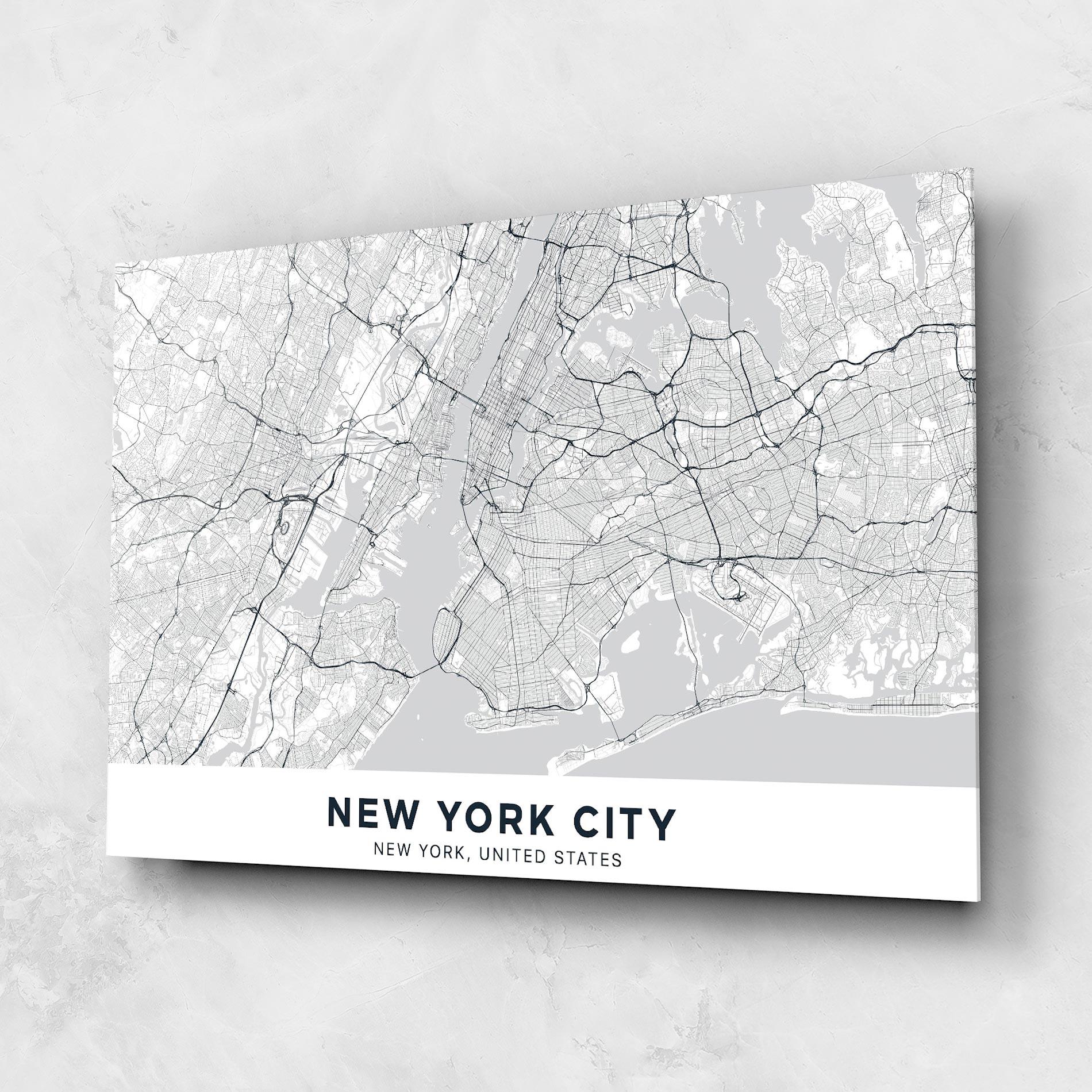 Üvegkép New York Map mockup 1
