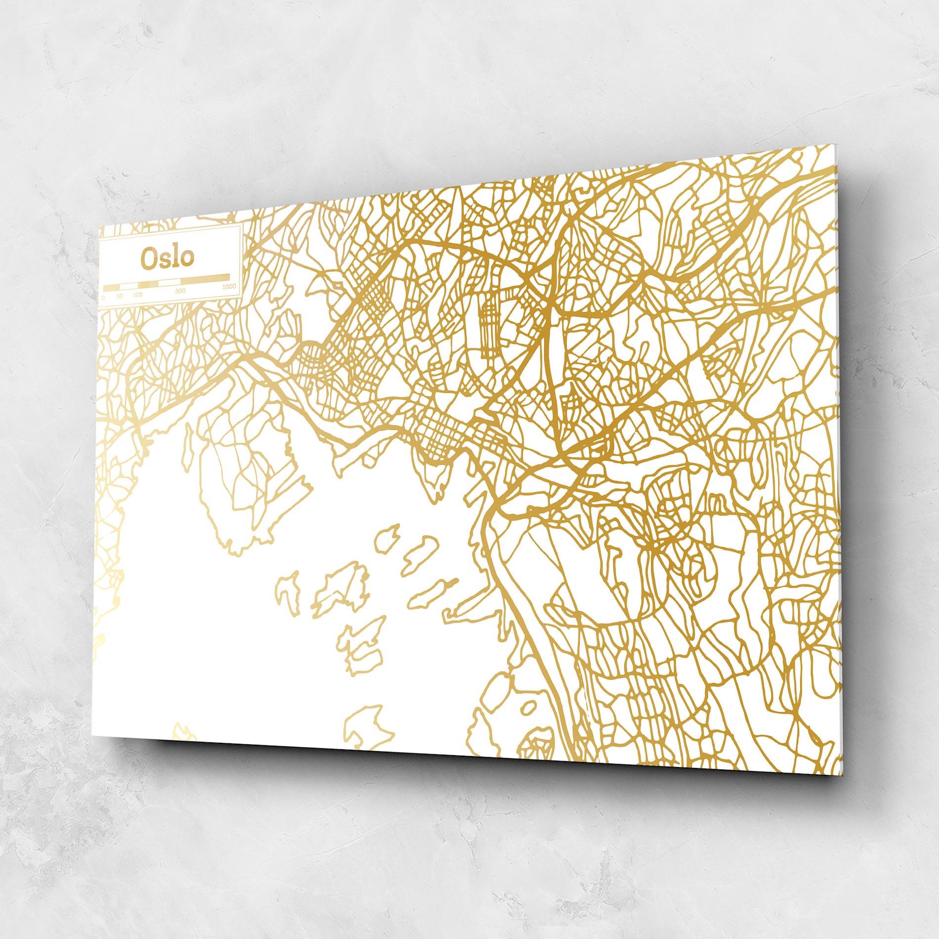 Üvegkép Oslo Gold Map mockup 1