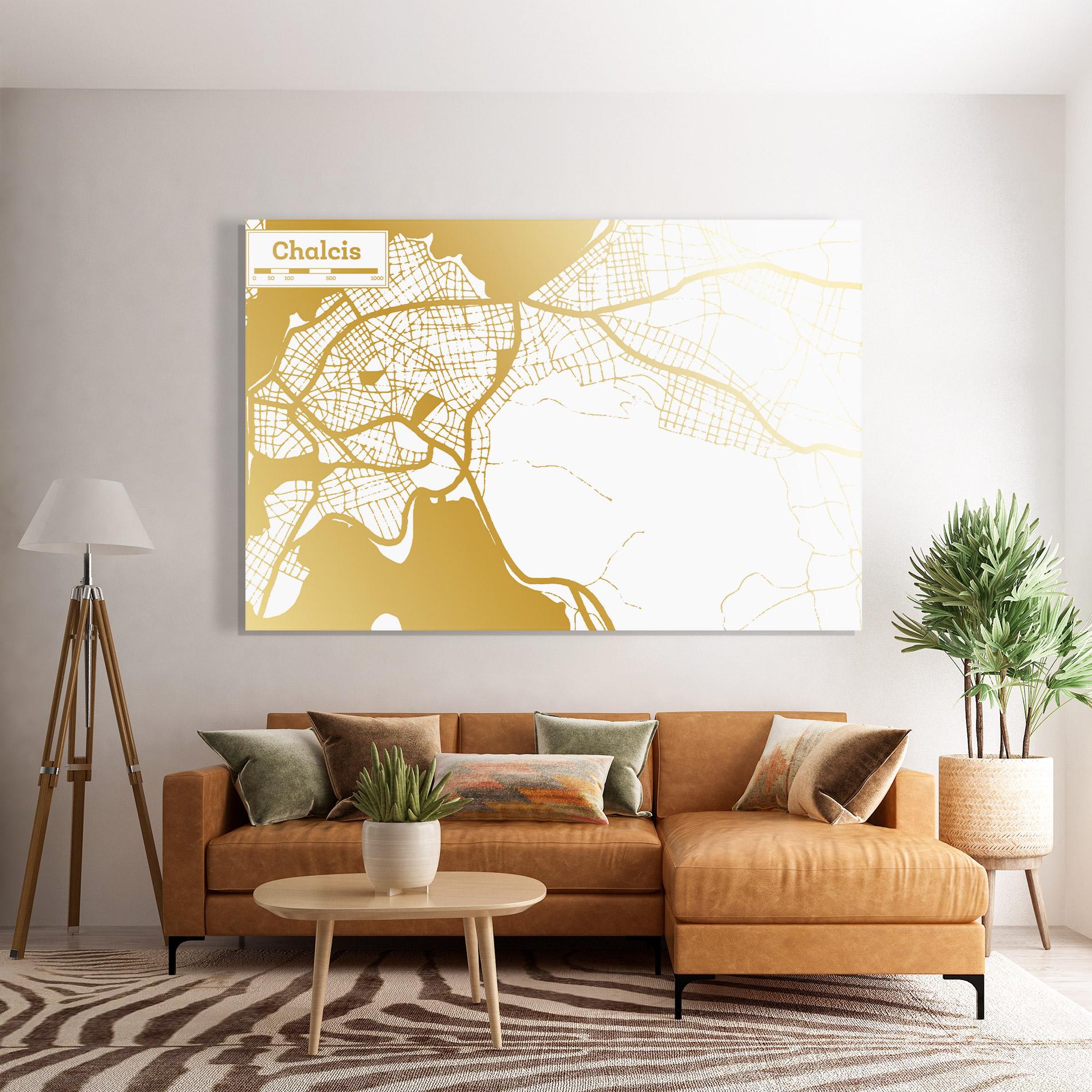 Üvegkép Chalcis Gold Map mockup 7