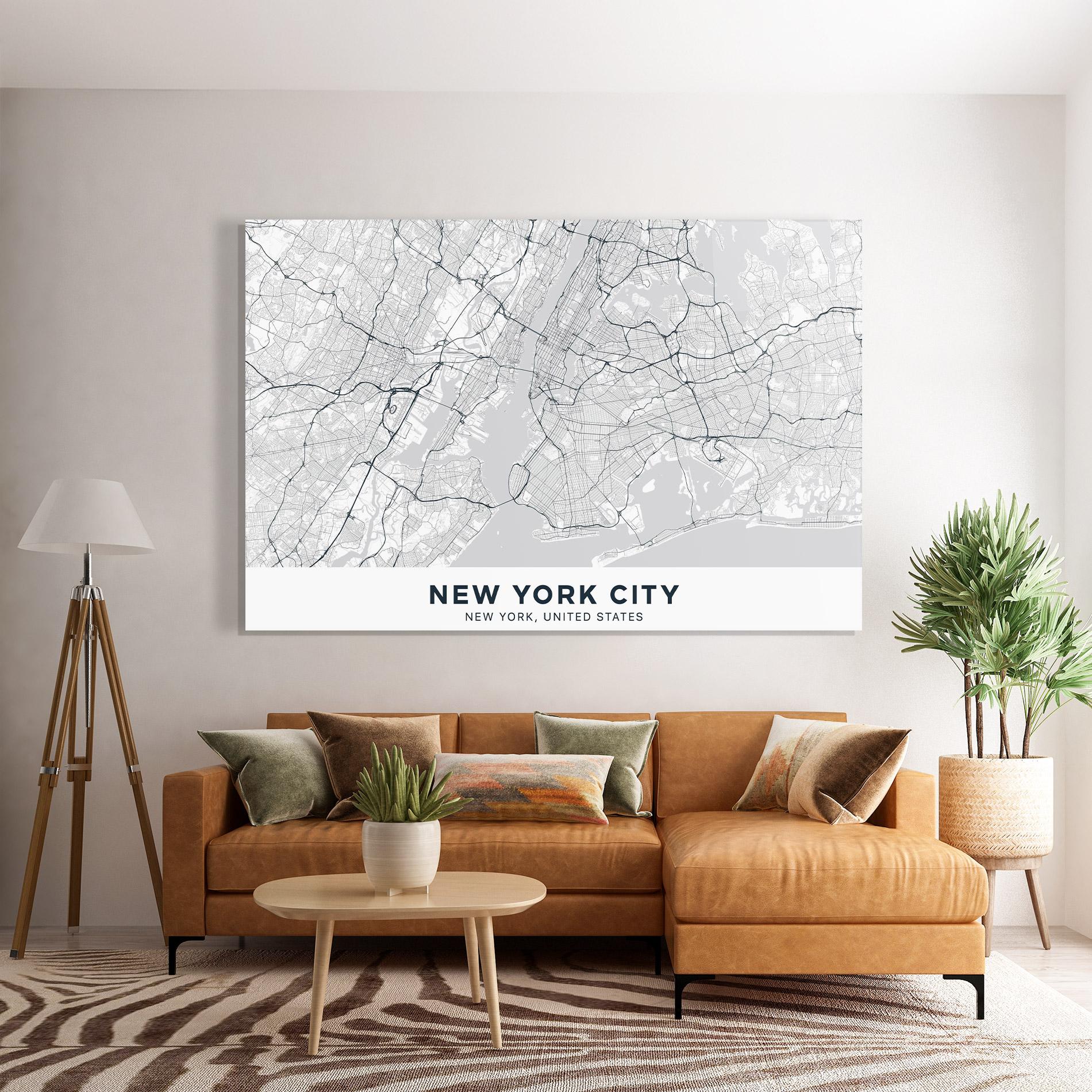 Üvegkép New York Map mockup 7