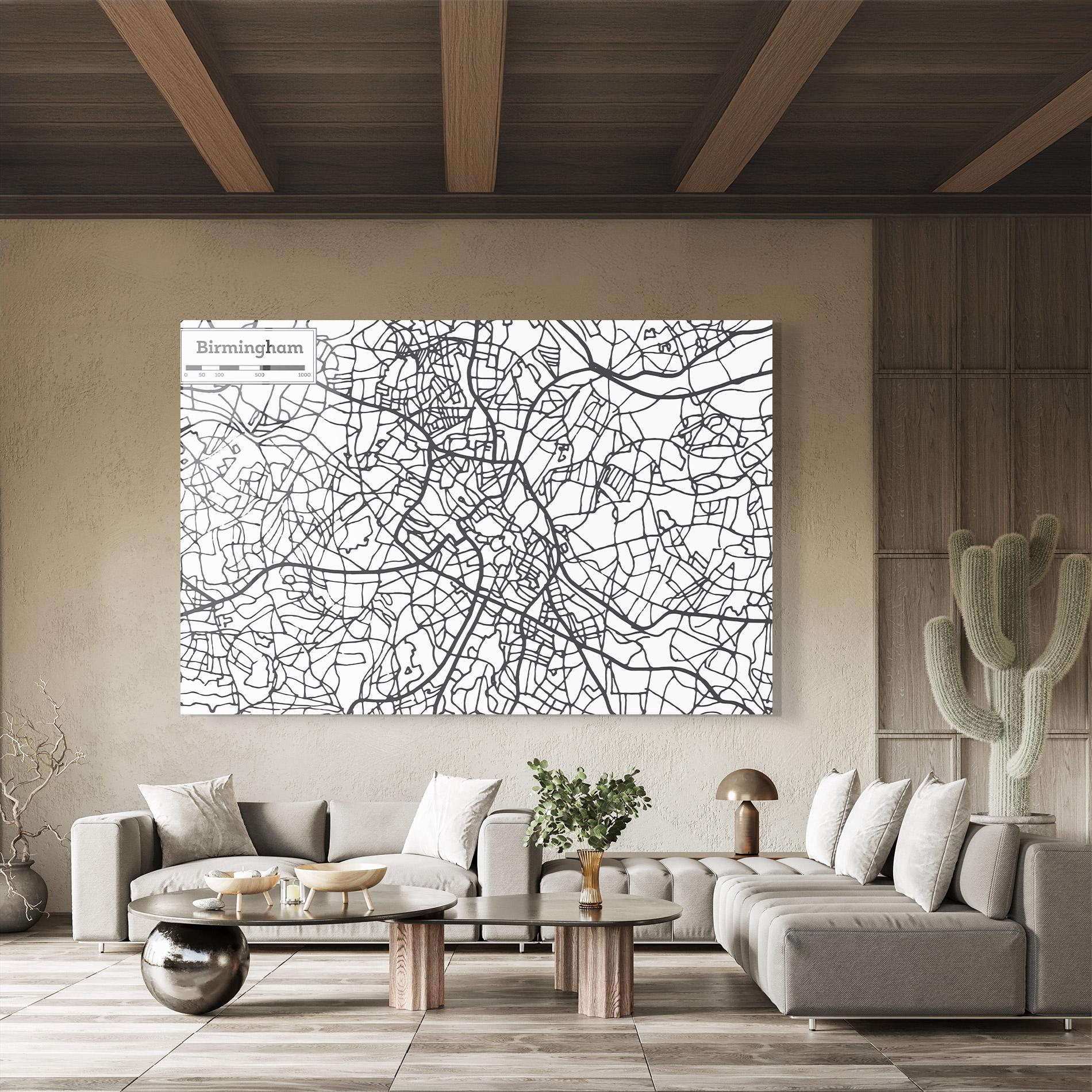 Üvegkép Birmingham Map mockup 8