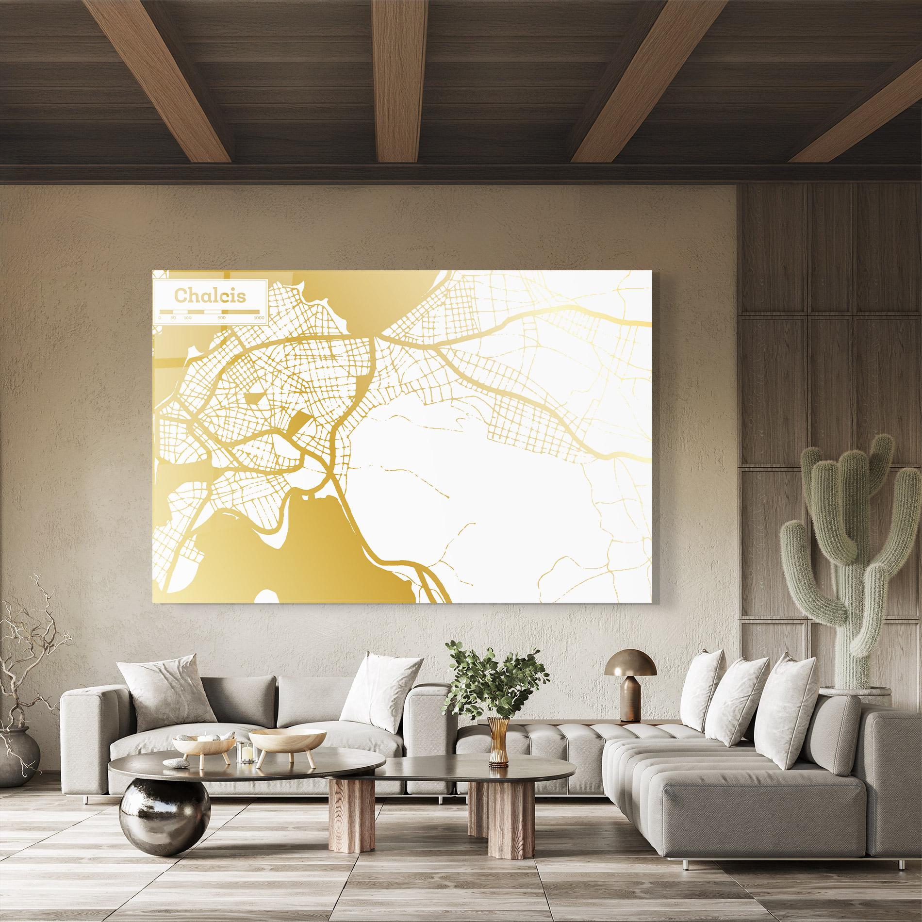 Üvegkép Chalcis Gold Map mockup 8