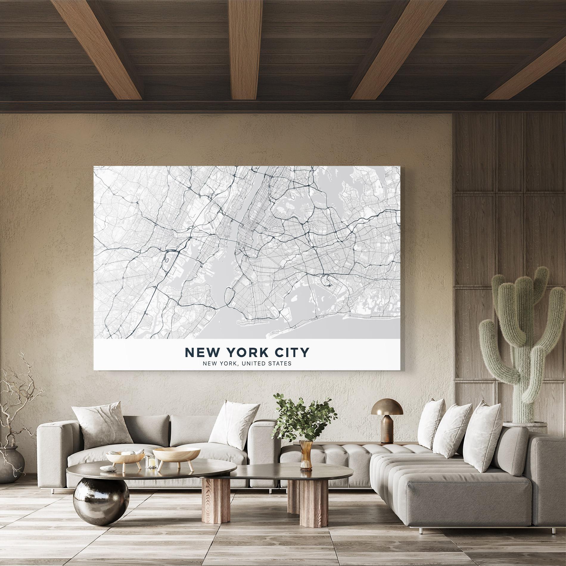 Üvegkép New York Map mockup 8