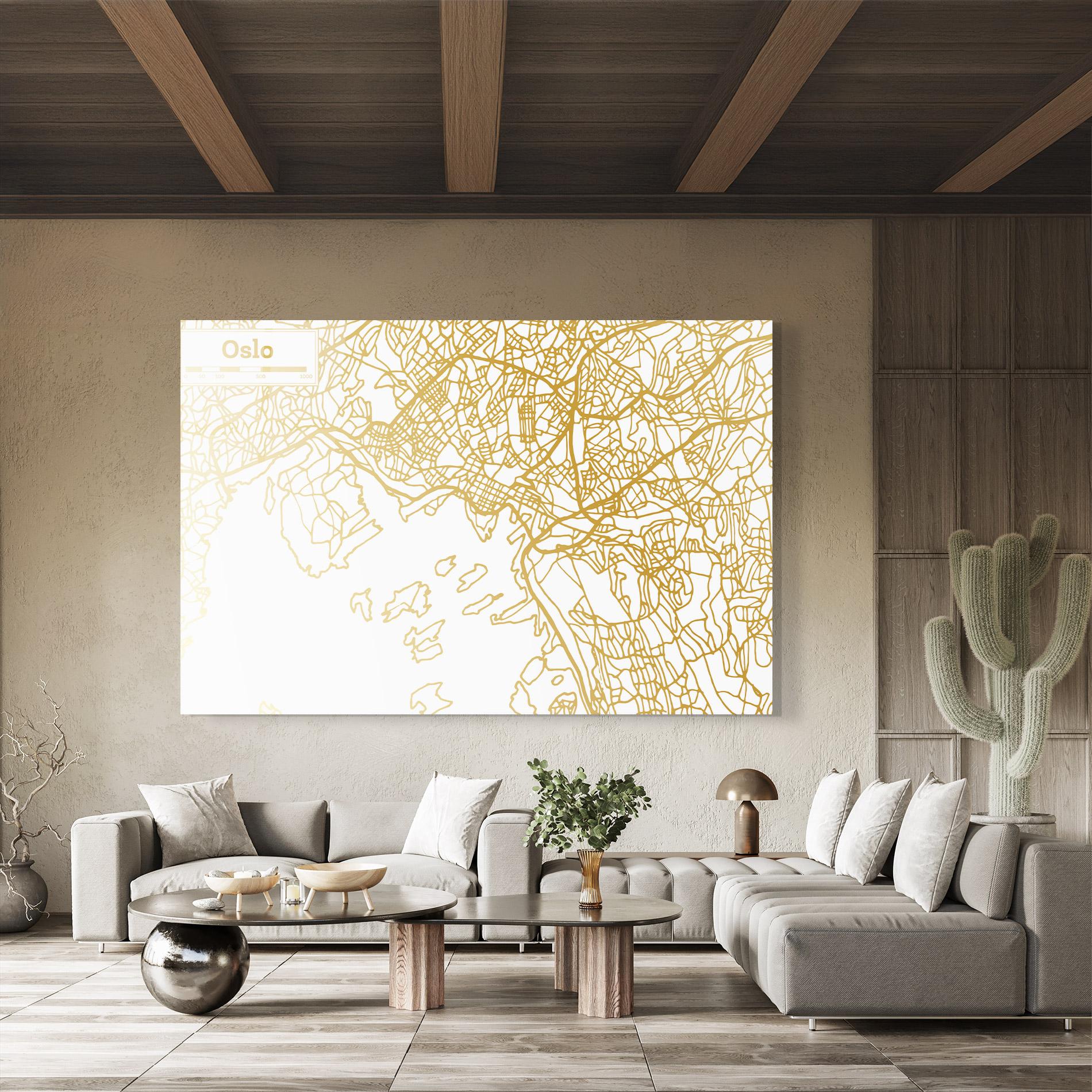 Üvegkép Oslo Gold Map mockup 8