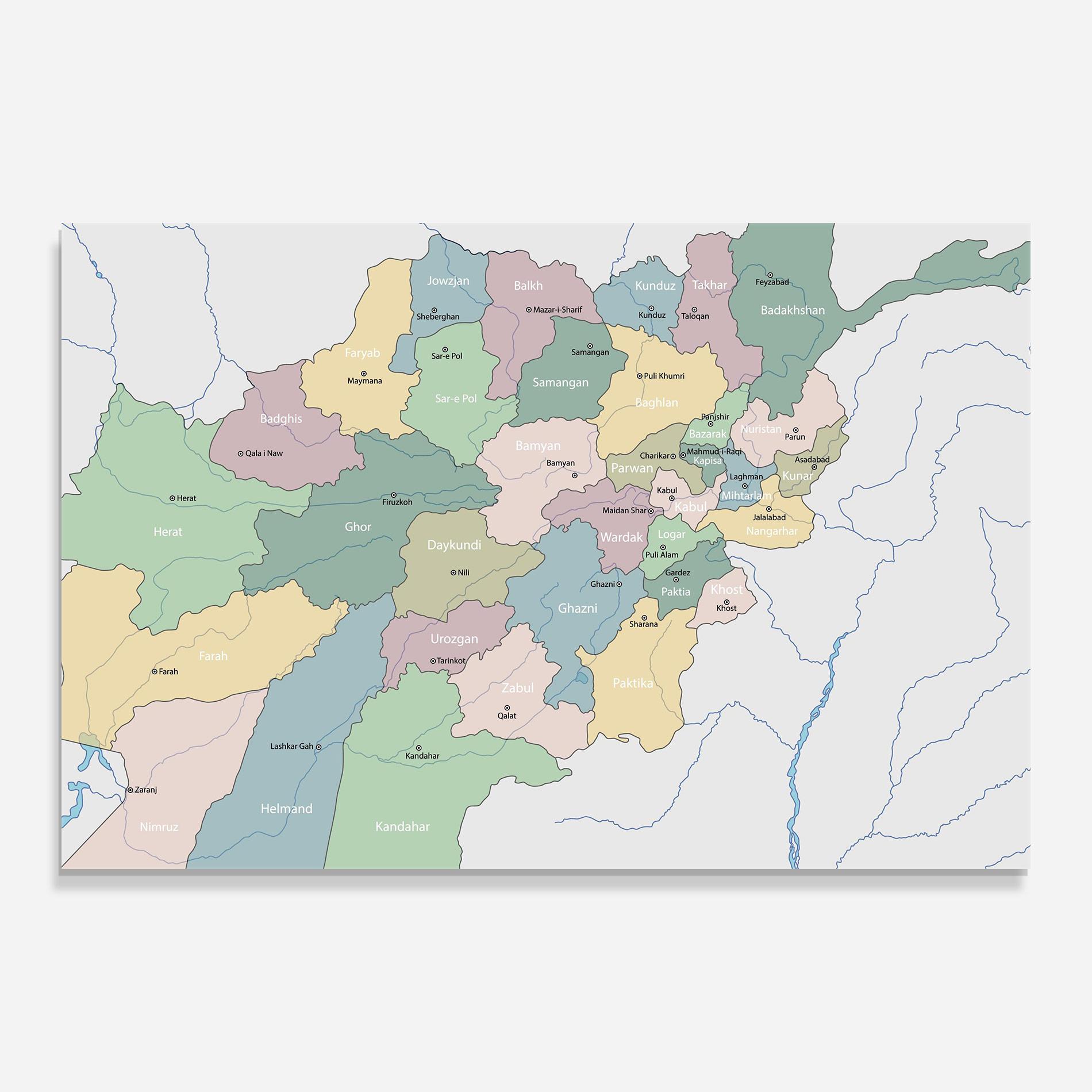 Üvegkép Afghanistan Map mockup 0