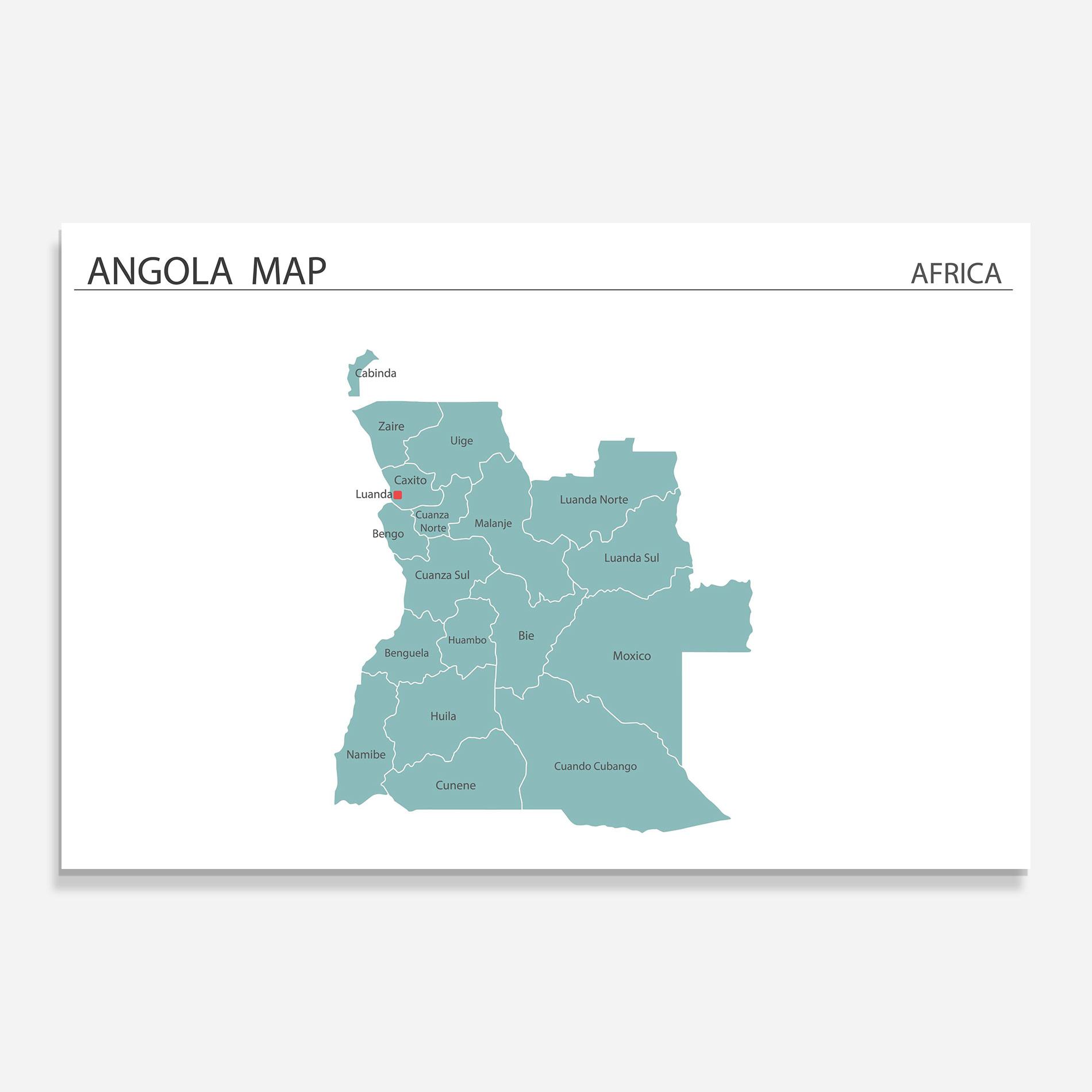 Üvegkép Angola Map mockup 0