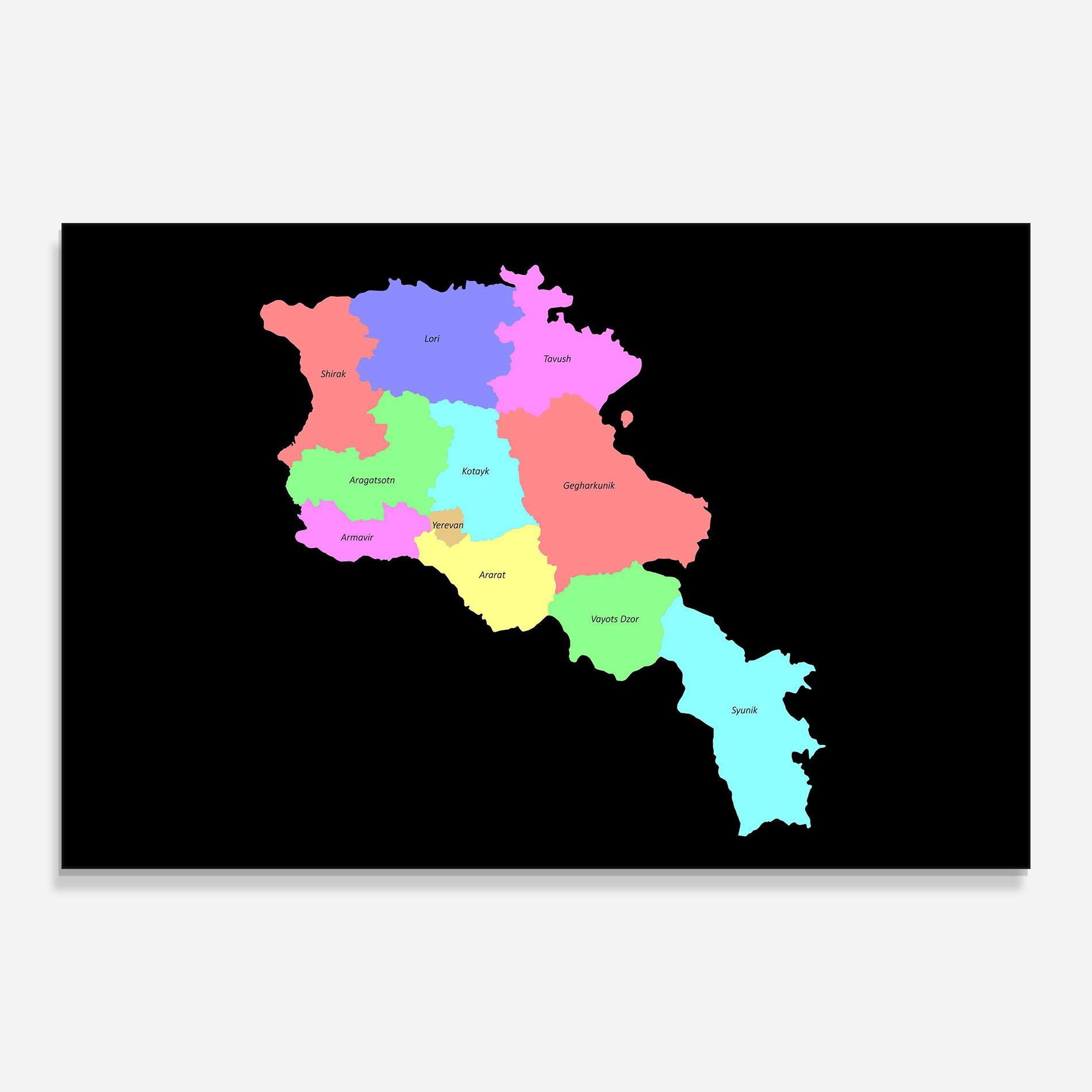 Üvegkép Armenia Map mockup 0