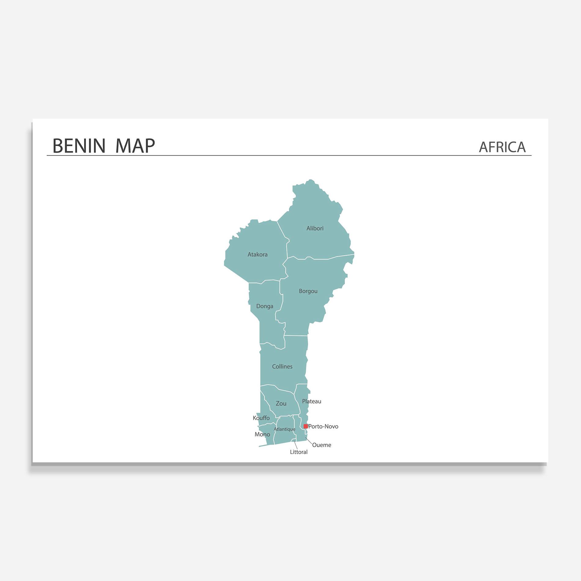 Üvegkép Benin Map mockup 0