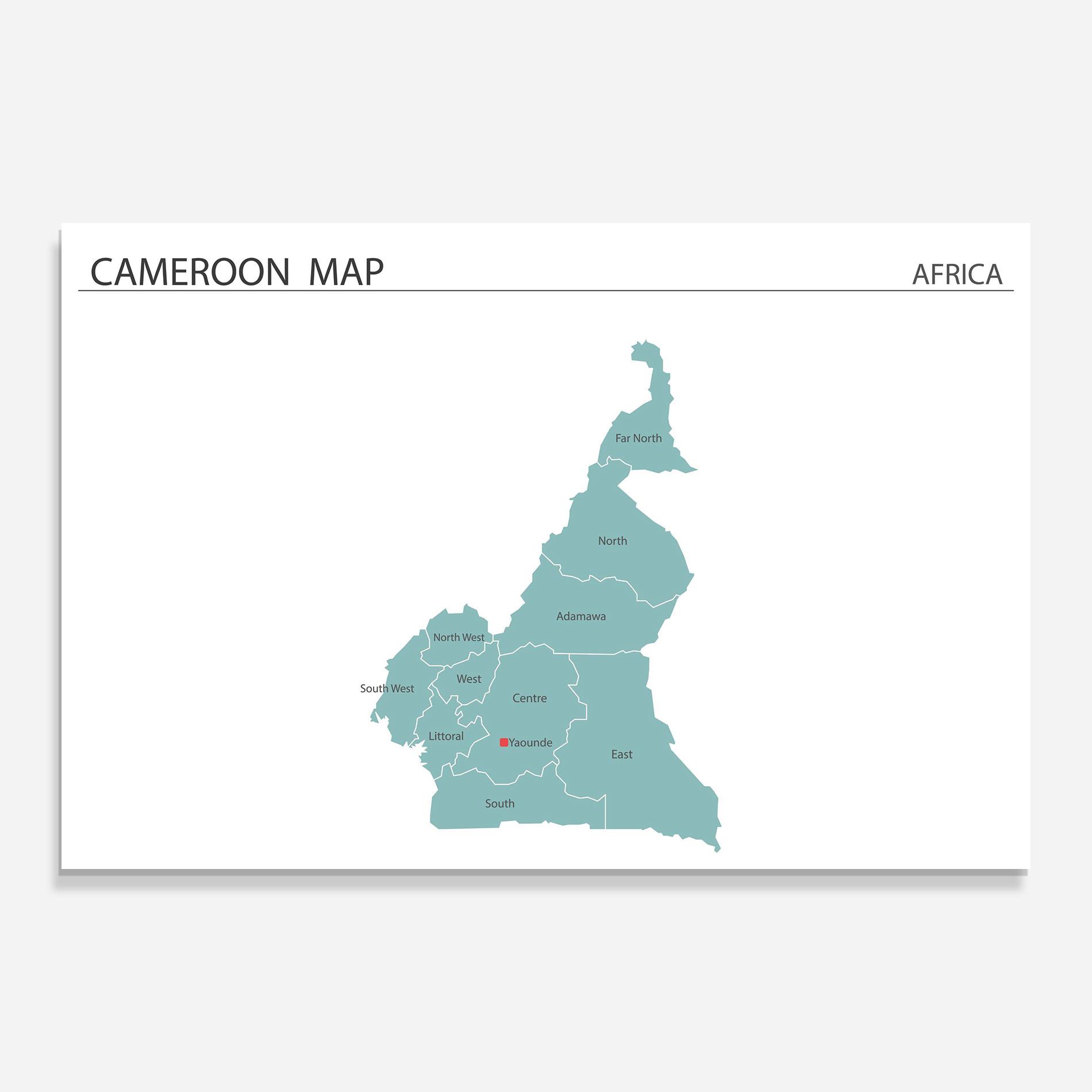 Üvegkép Cameroon Map mockup 0