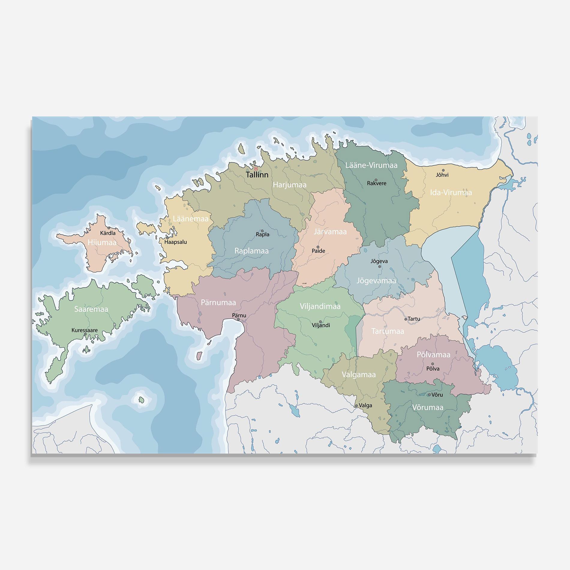 Üvegkép Estonia Map mockup 0