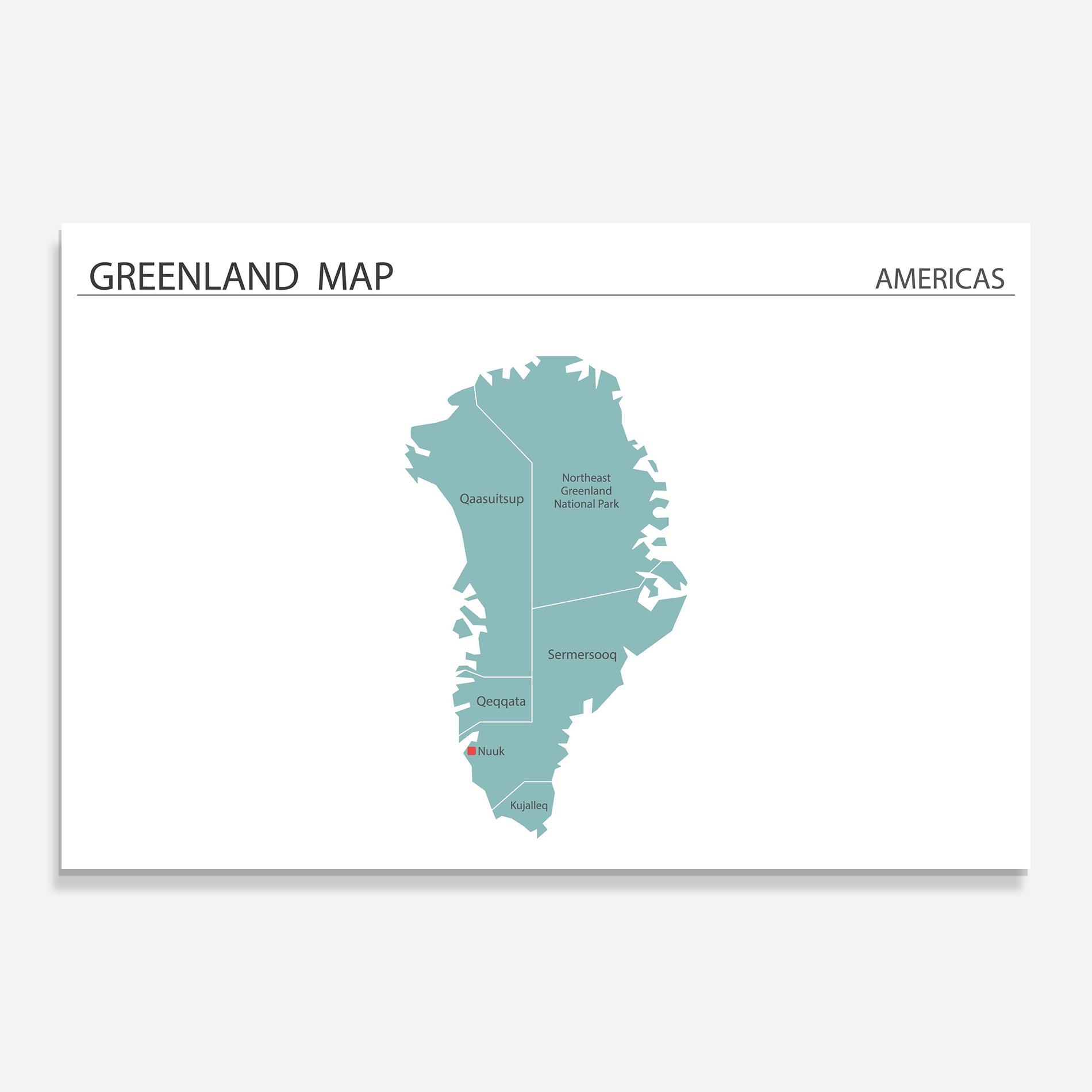 Üvegkép Greenland Map mockup 0