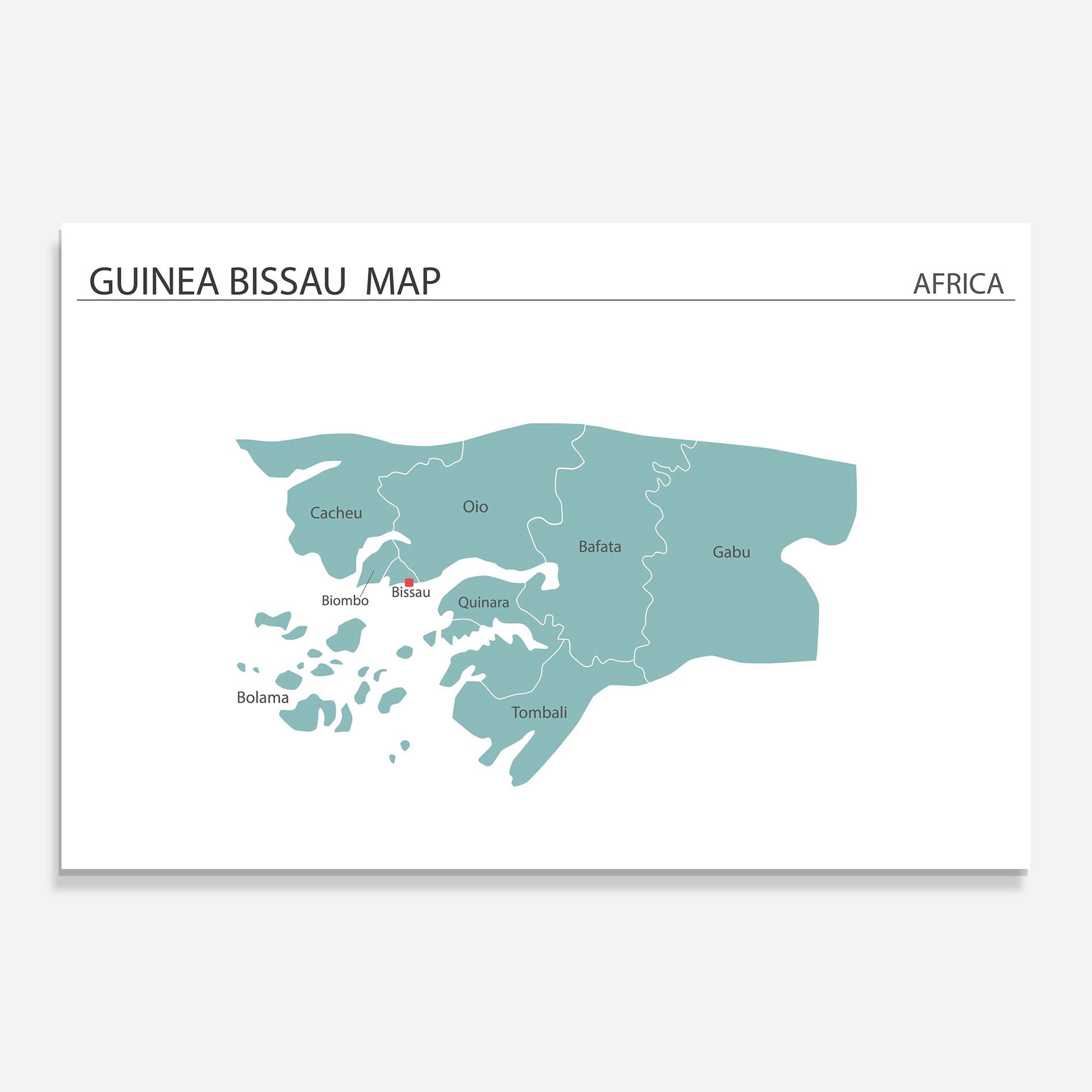 Üvegkép Guinea Bissau Map mockup 0