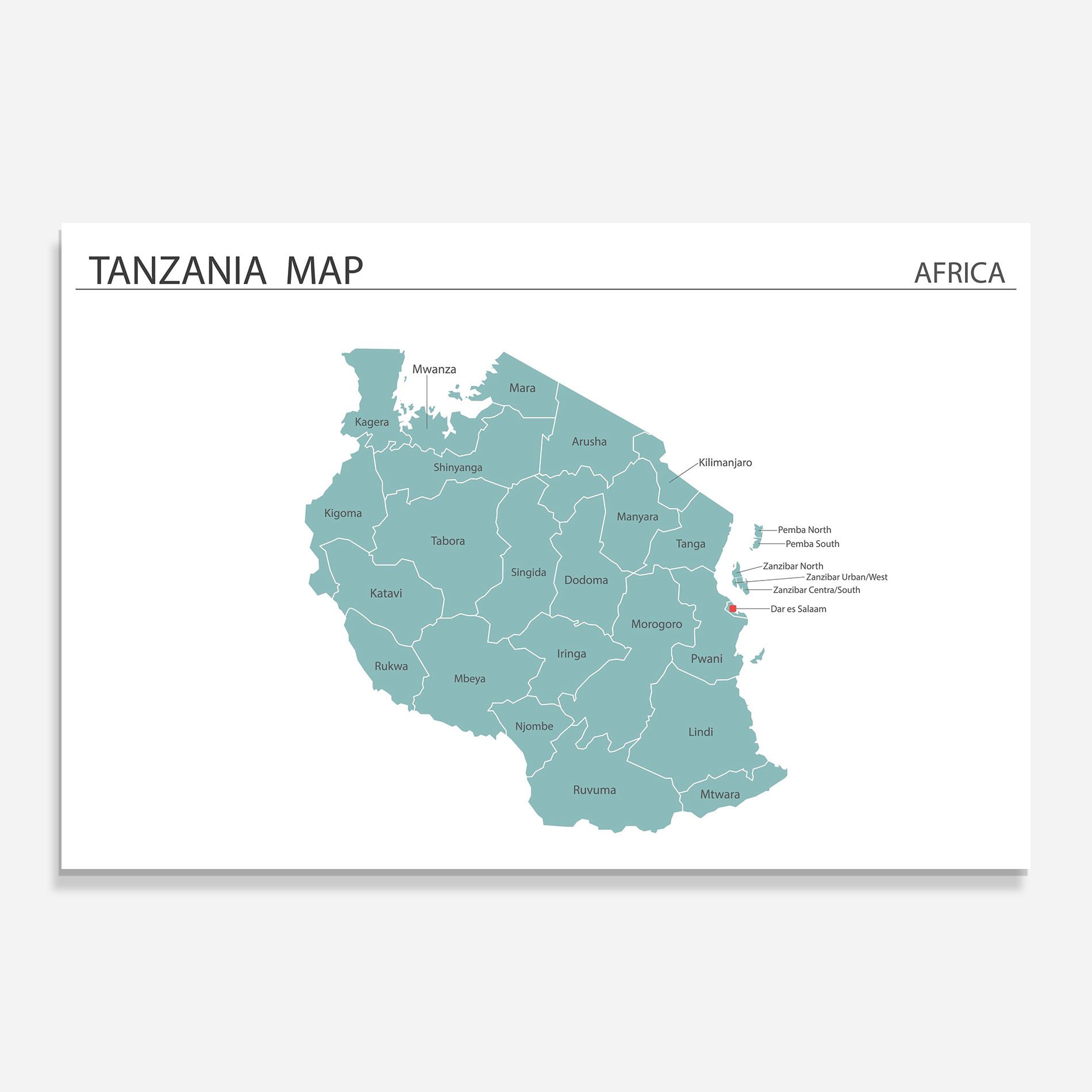 Tanzania Map mockup 0