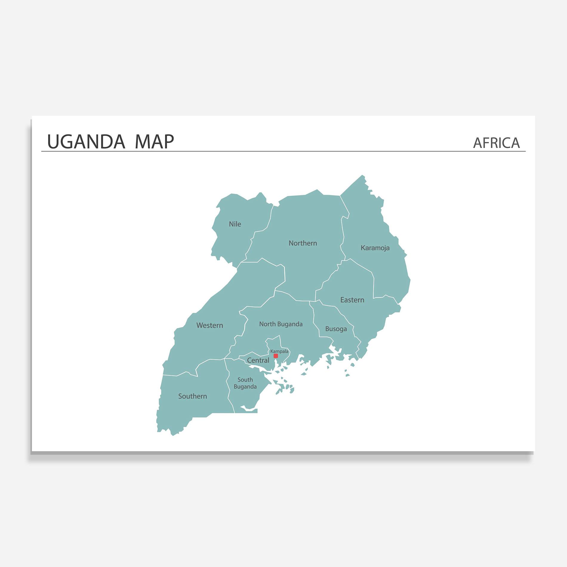 Üvegkép Uganda Map mockup 0