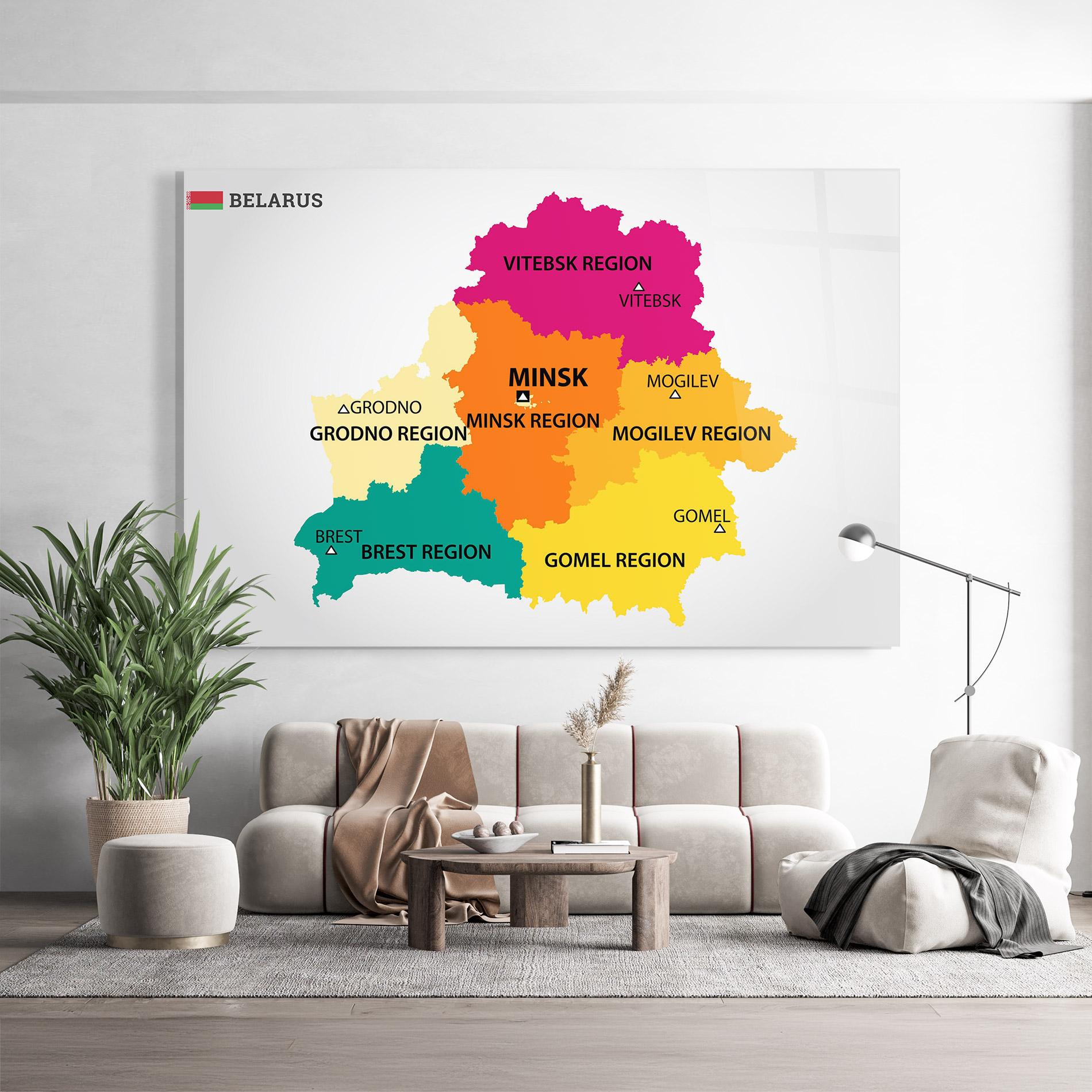 Üvegkép Belarus Color Map mockup 9