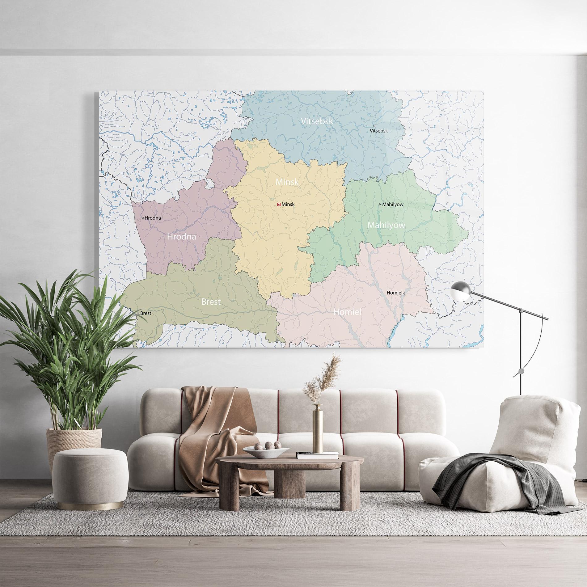 Üvegkép Belarus Map mockup 9