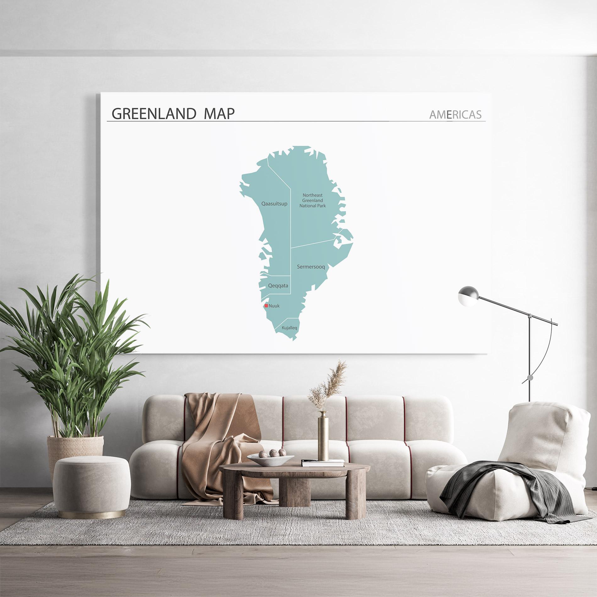 Üvegkép Greenland Map mockup 9