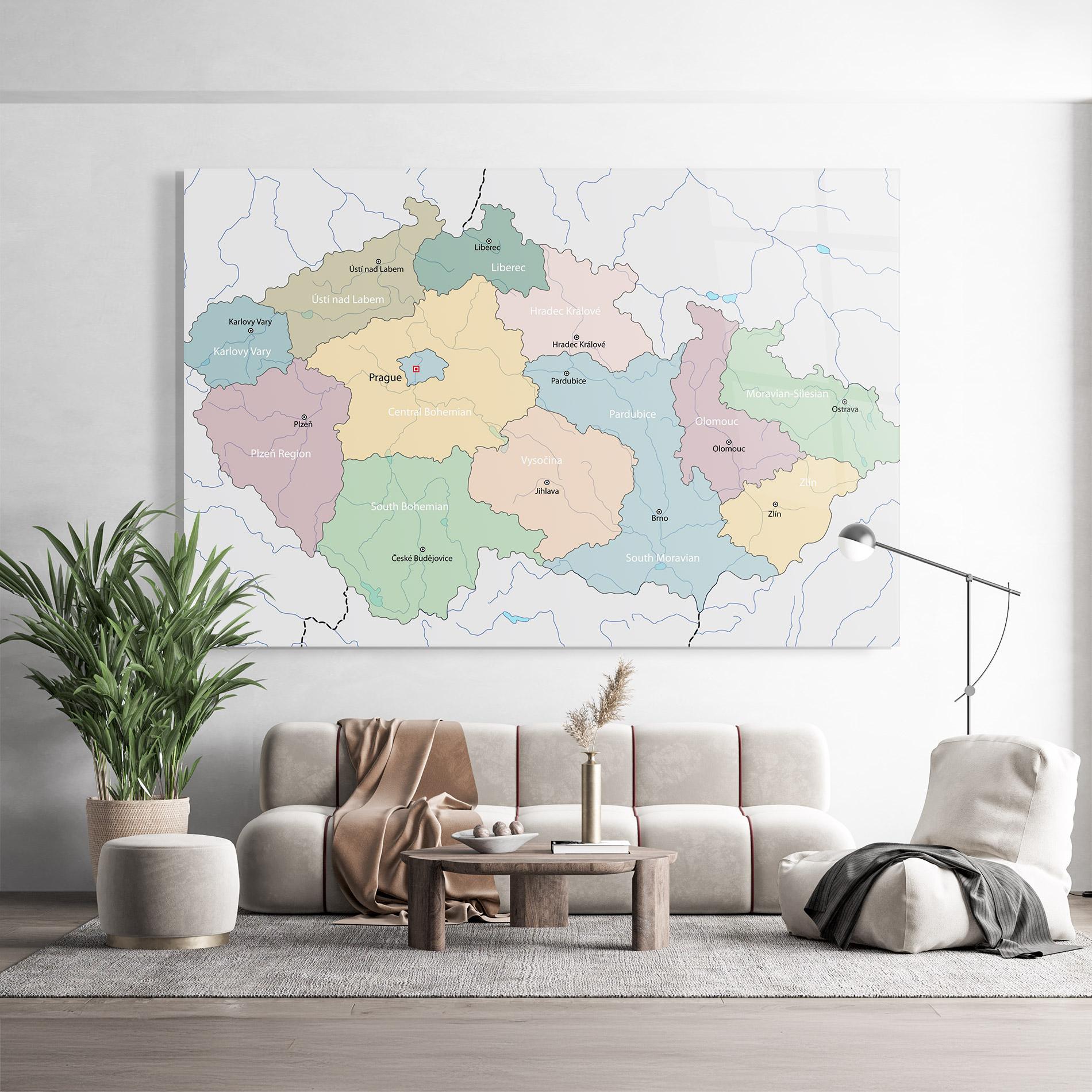 Üvegkép Map Czech Republic mockup 9
