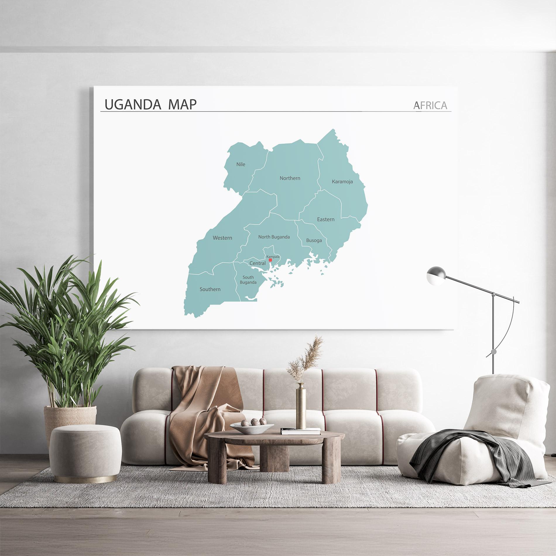 Üvegkép Uganda Map mockup 9