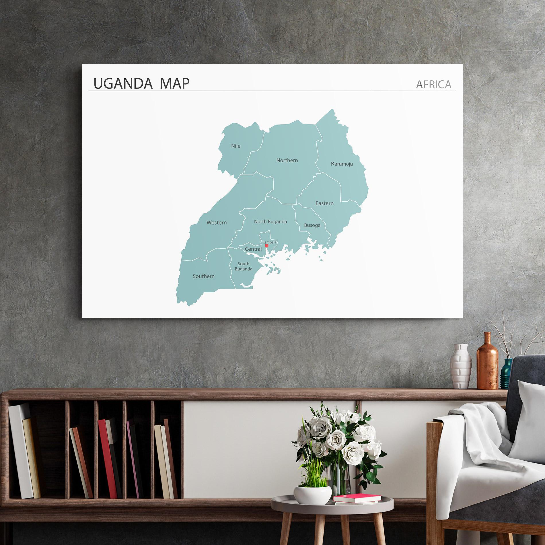 Üvegkép Uganda Map mockup 2
