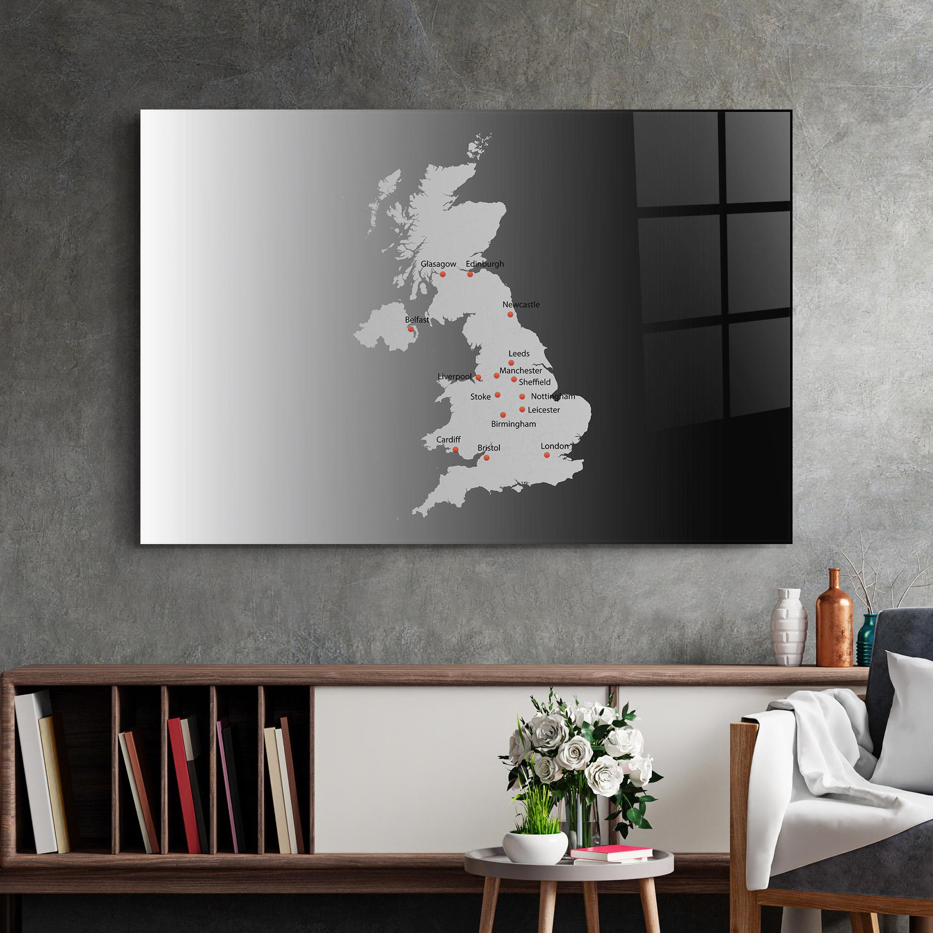 Üvegkép Uk Map mockup 2