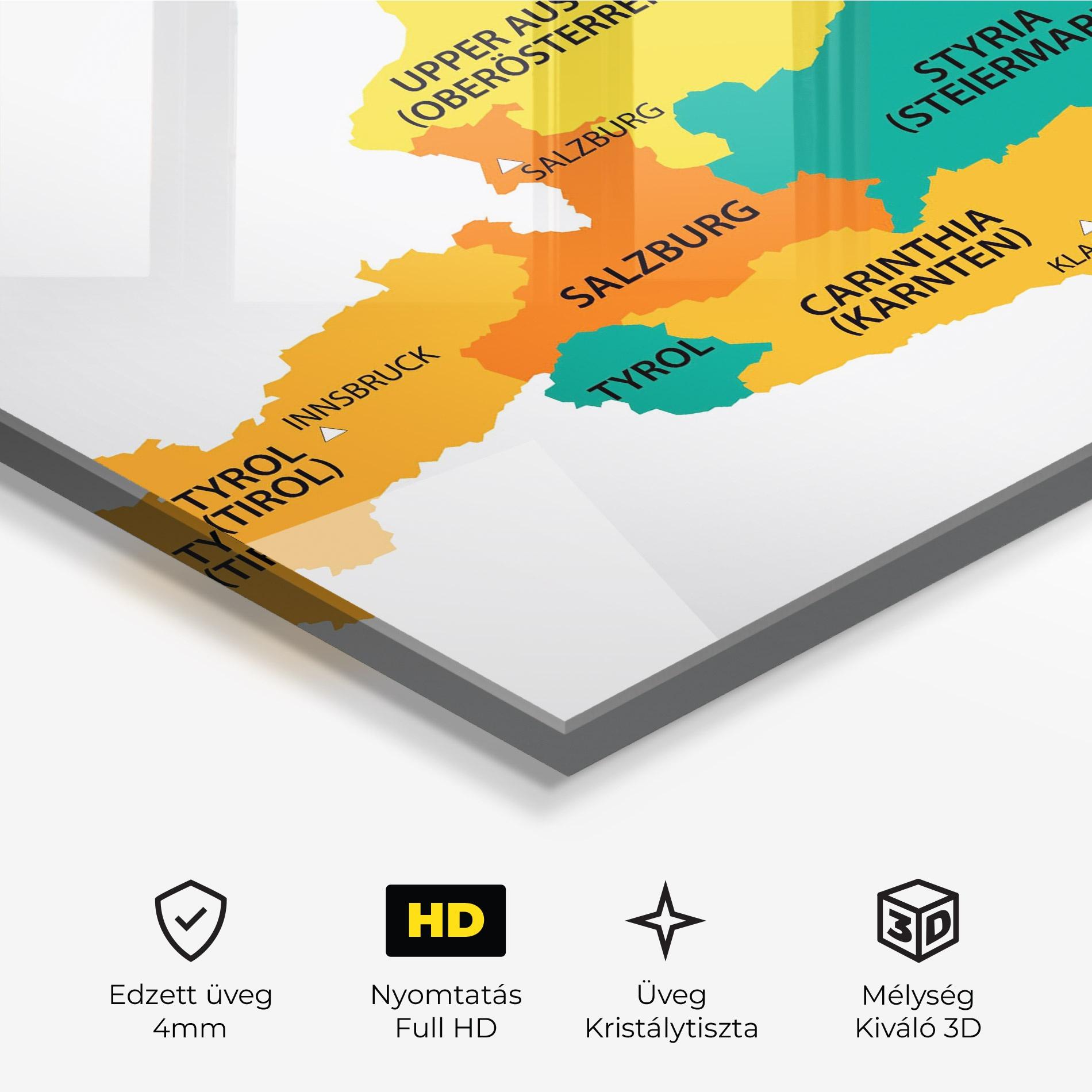 Üvegkép Austria Color Map mockup 3