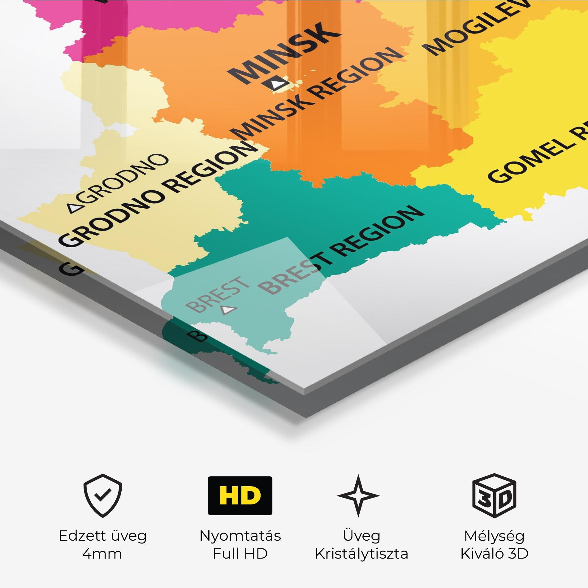 Üvegkép Belarus Color Map mockup 3
