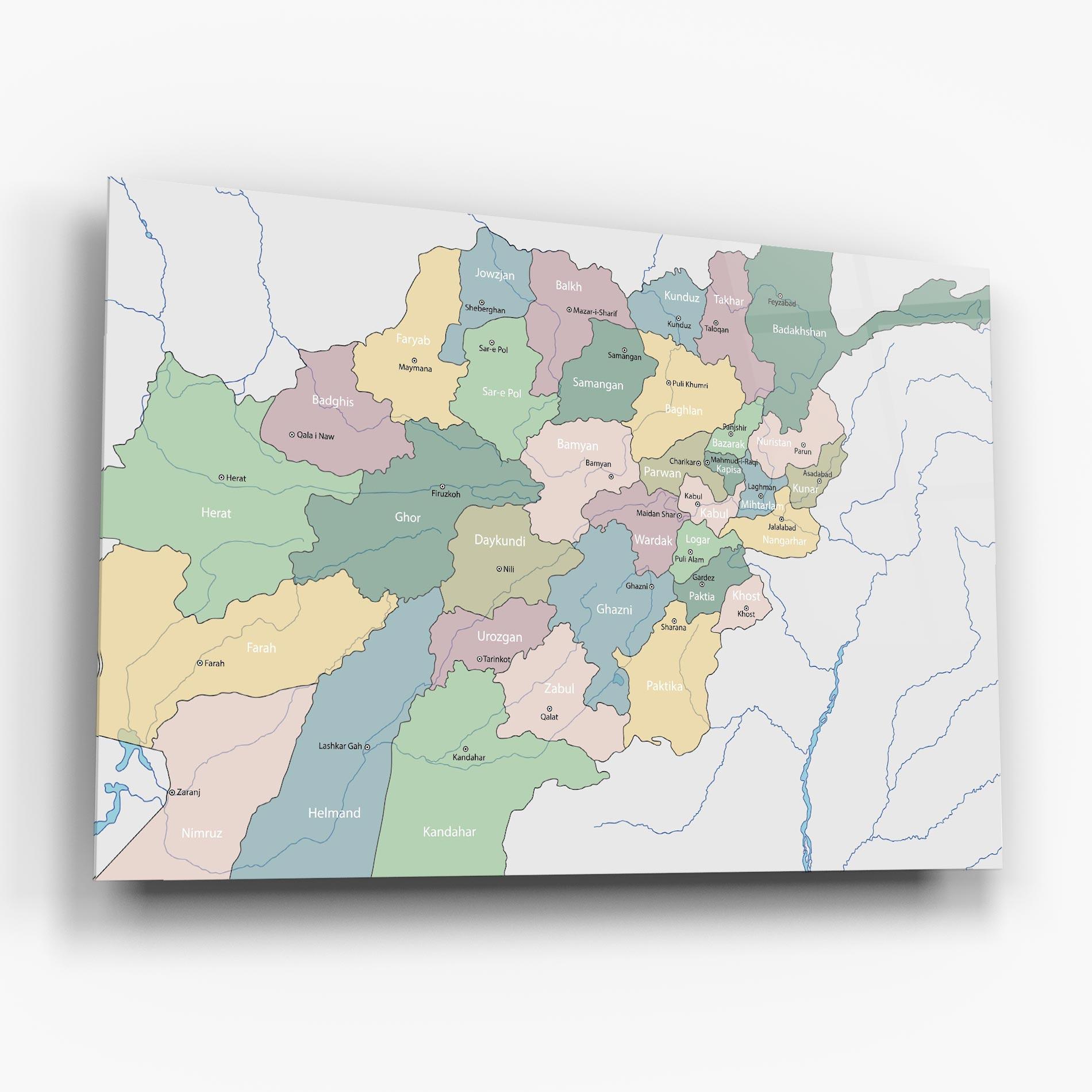 Üvegkép Afghanistan Map mockup 6