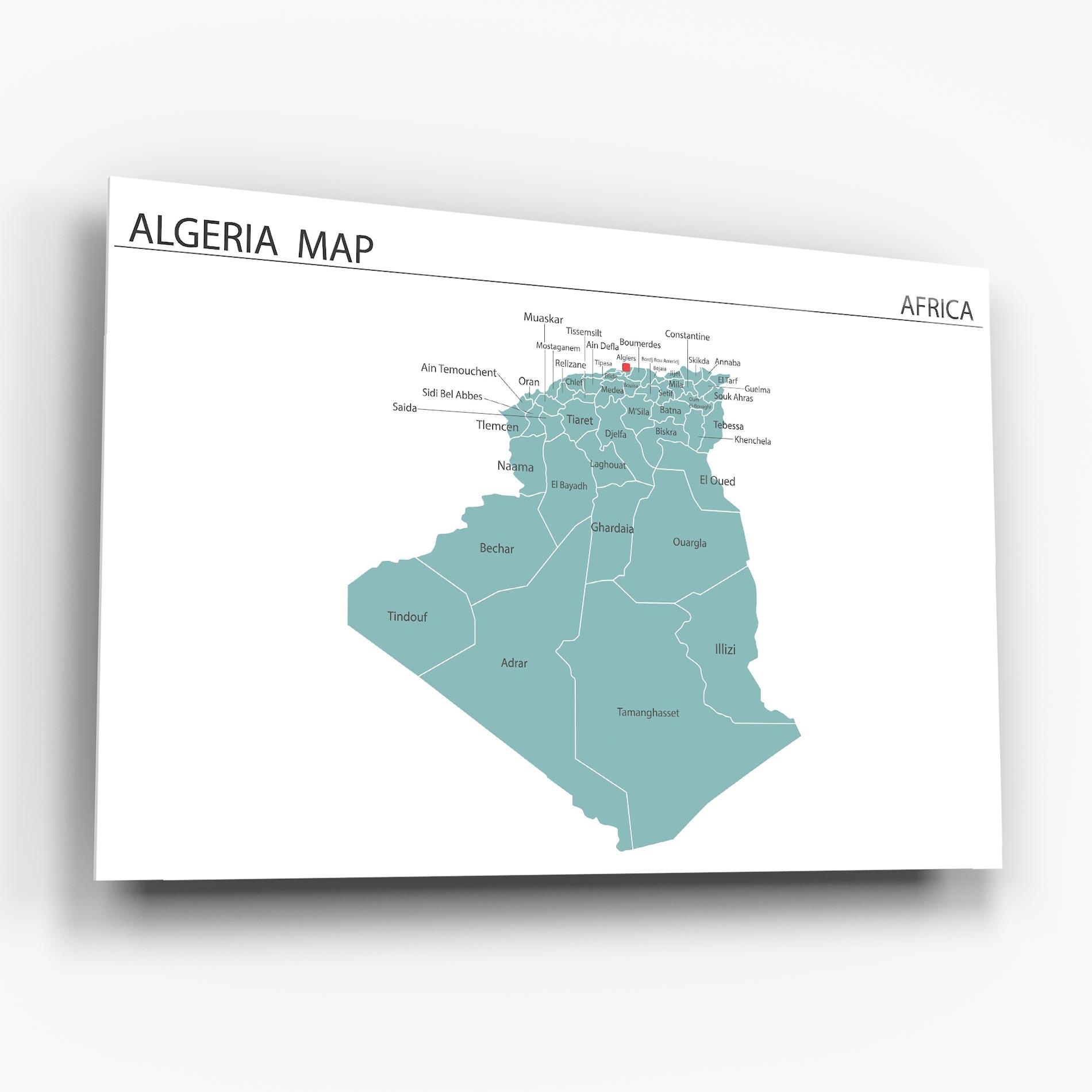 Üvegkép Algeria Map mockup 6