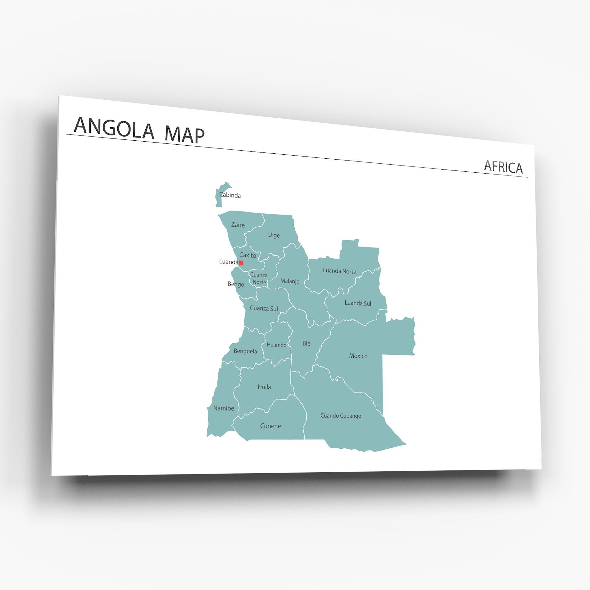 Üvegkép Angola Map mockup 6