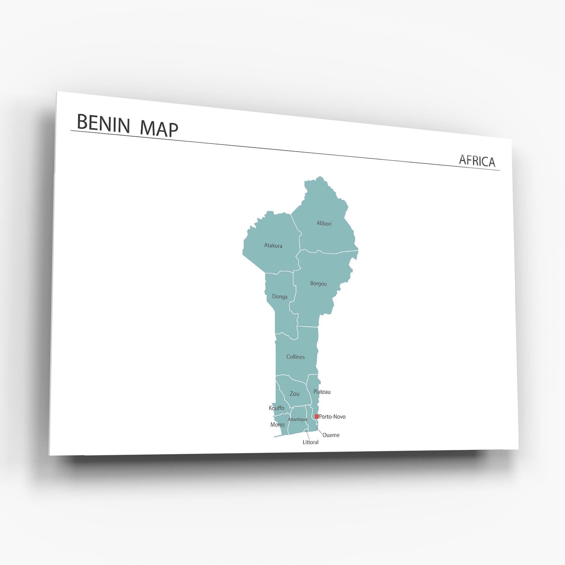 Üvegkép Benin Map mockup 6