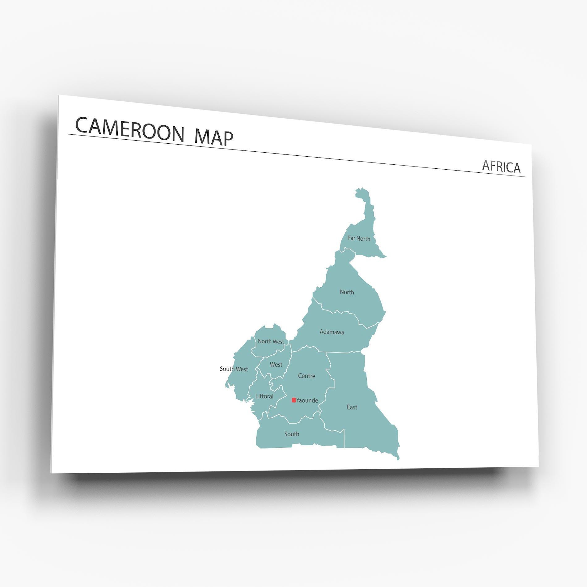 Üvegkép Cameroon Map mockup 6