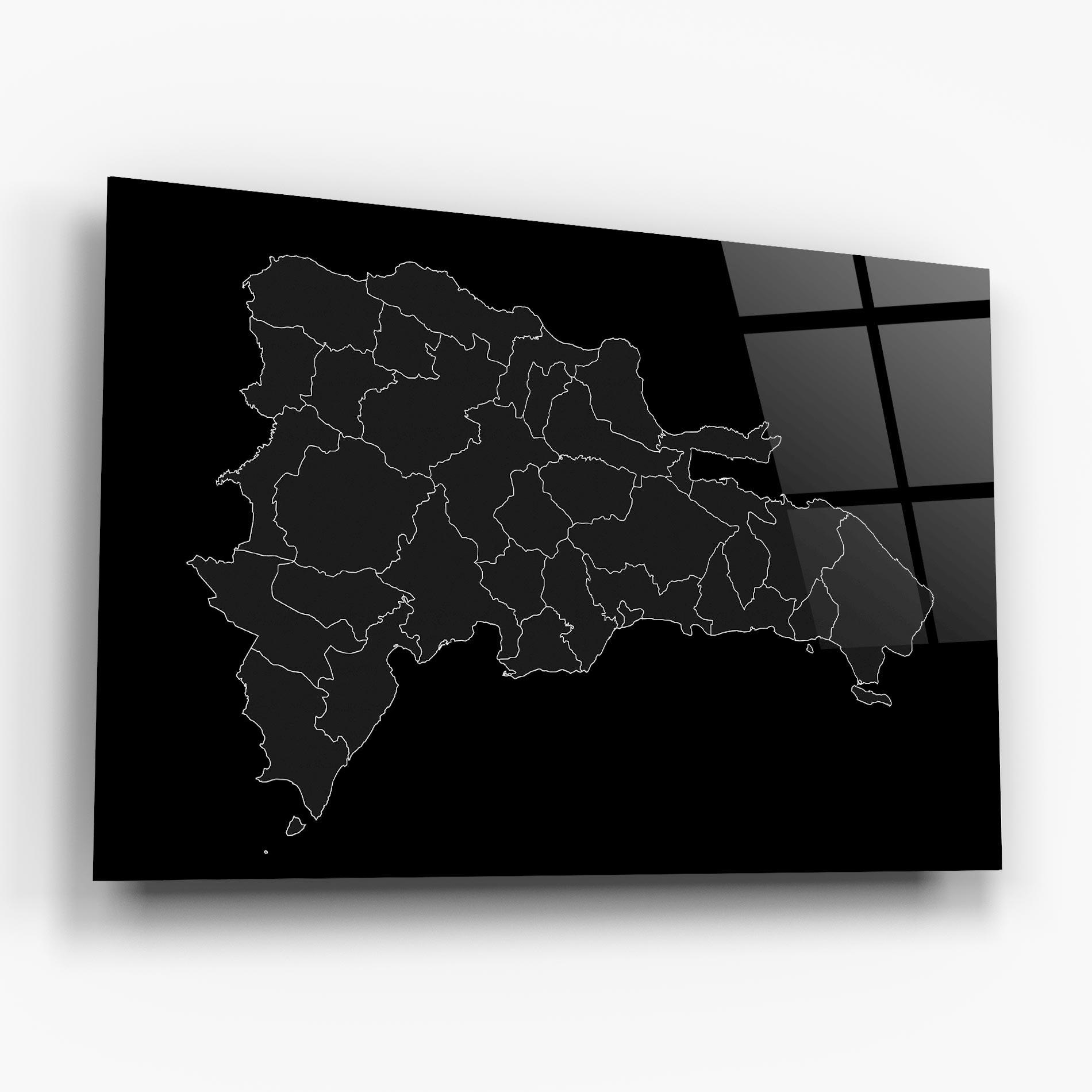 Üvegkép Dominican Republic Grey Map mockup 6