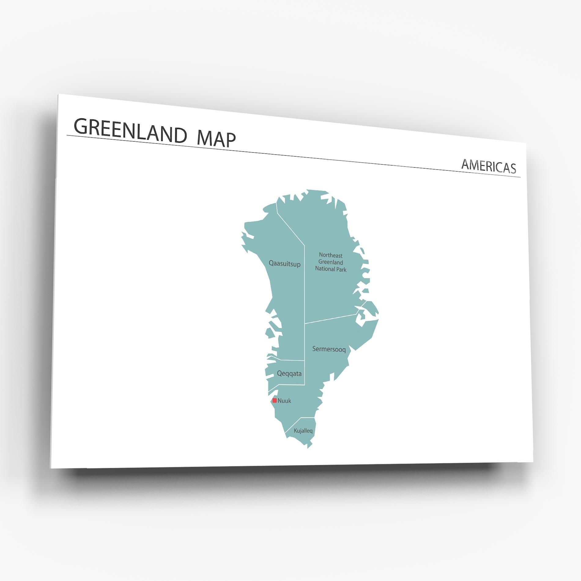 Üvegkép Greenland Map mockup 6