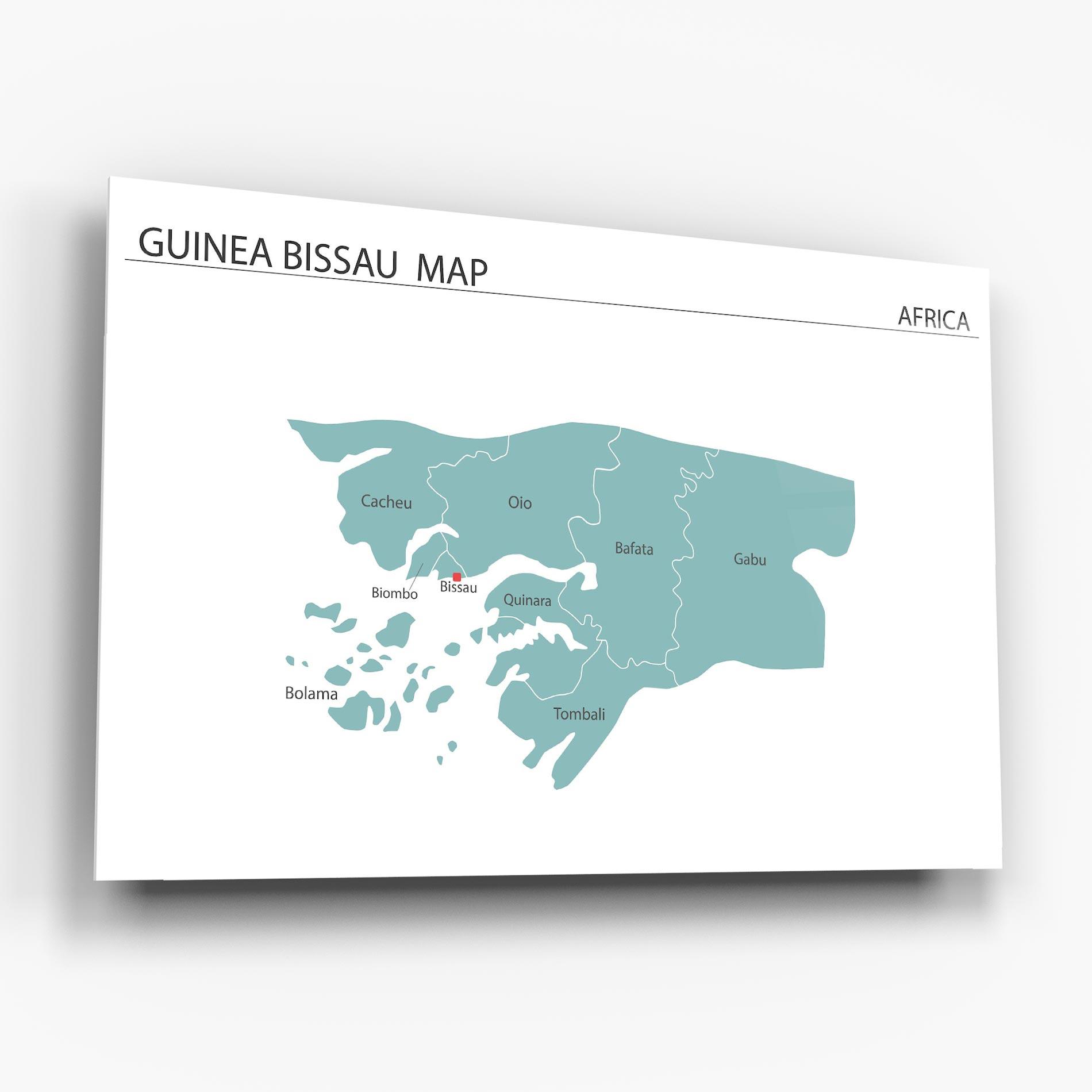 Üvegkép Guinea Bissau Map mockup 6
