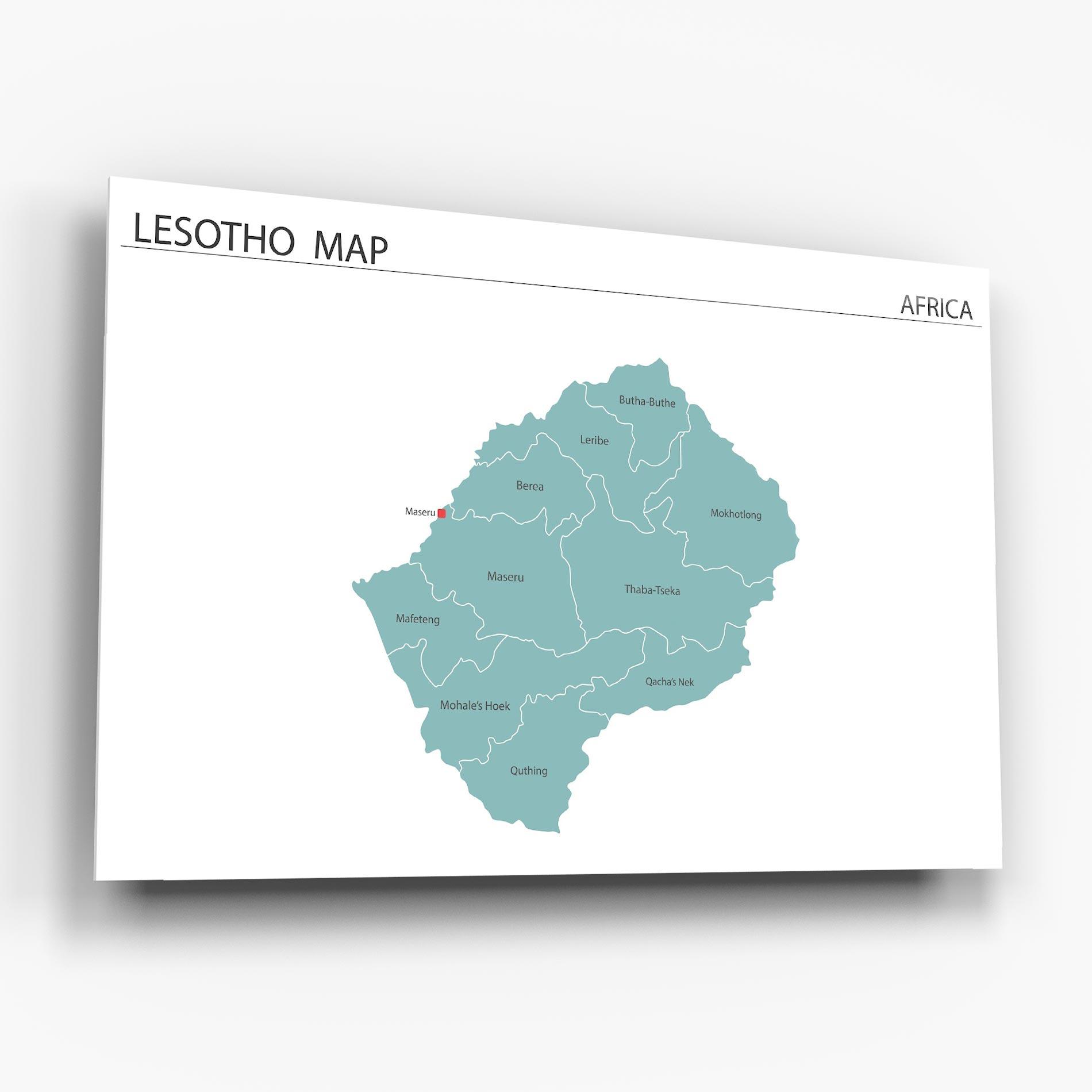 Üvegkép Lesotho Map mockup 6