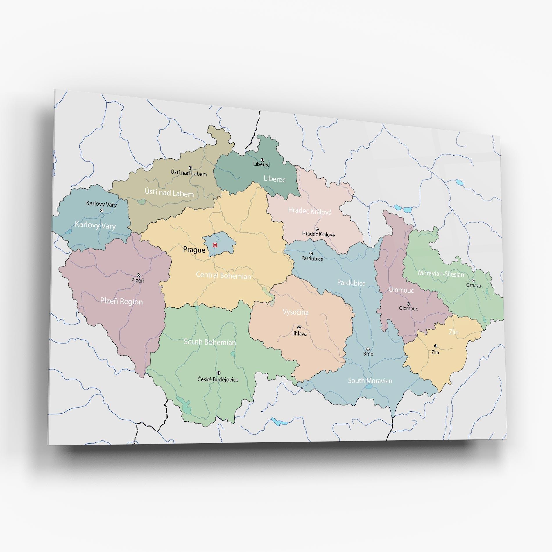 Üvegkép Map Czech Republic mockup 6