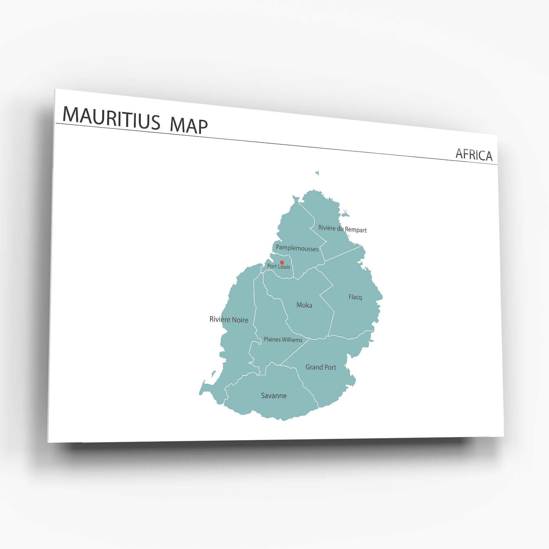Üvegkép Mauritius Map mockup 6
