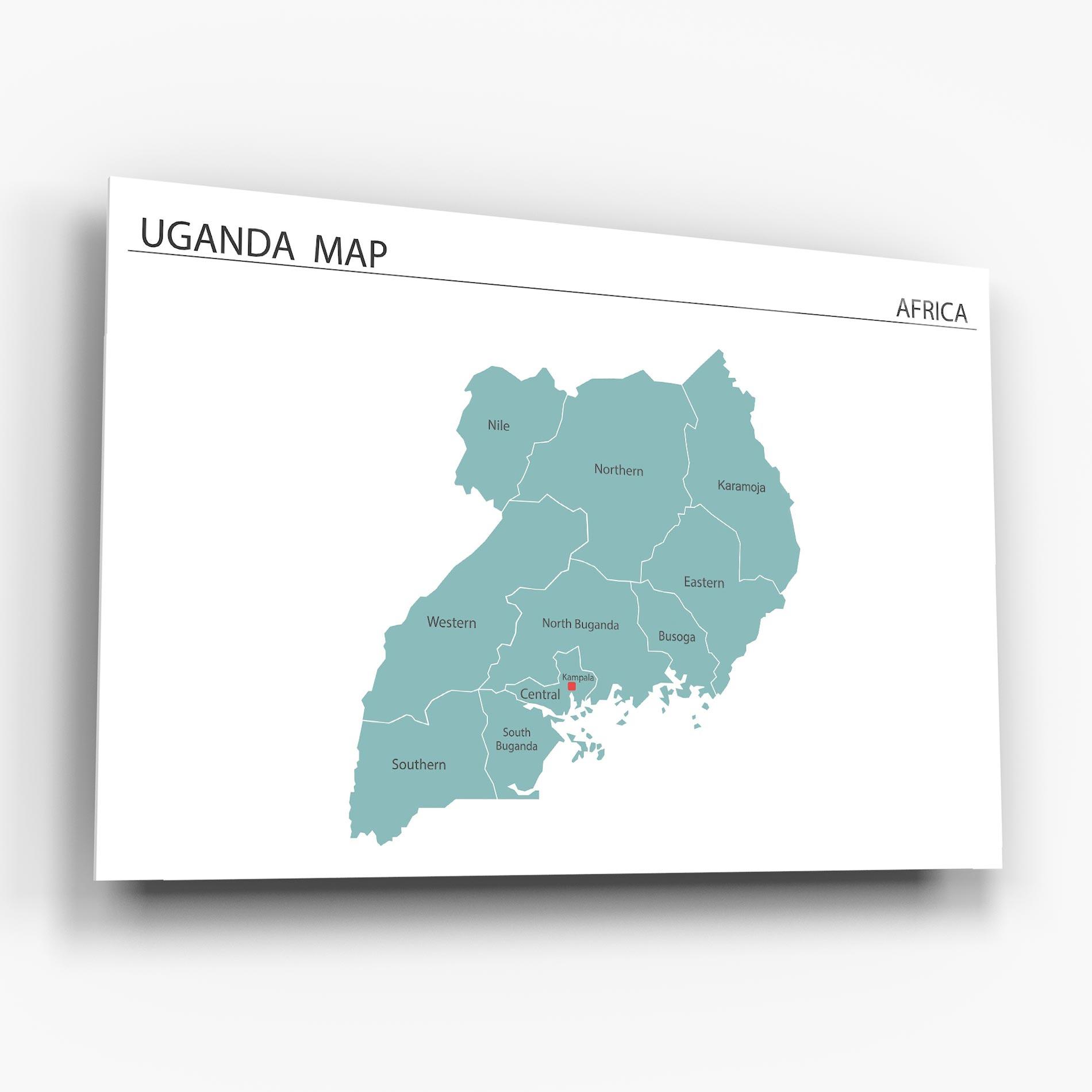 Üvegkép Uganda Map mockup 6