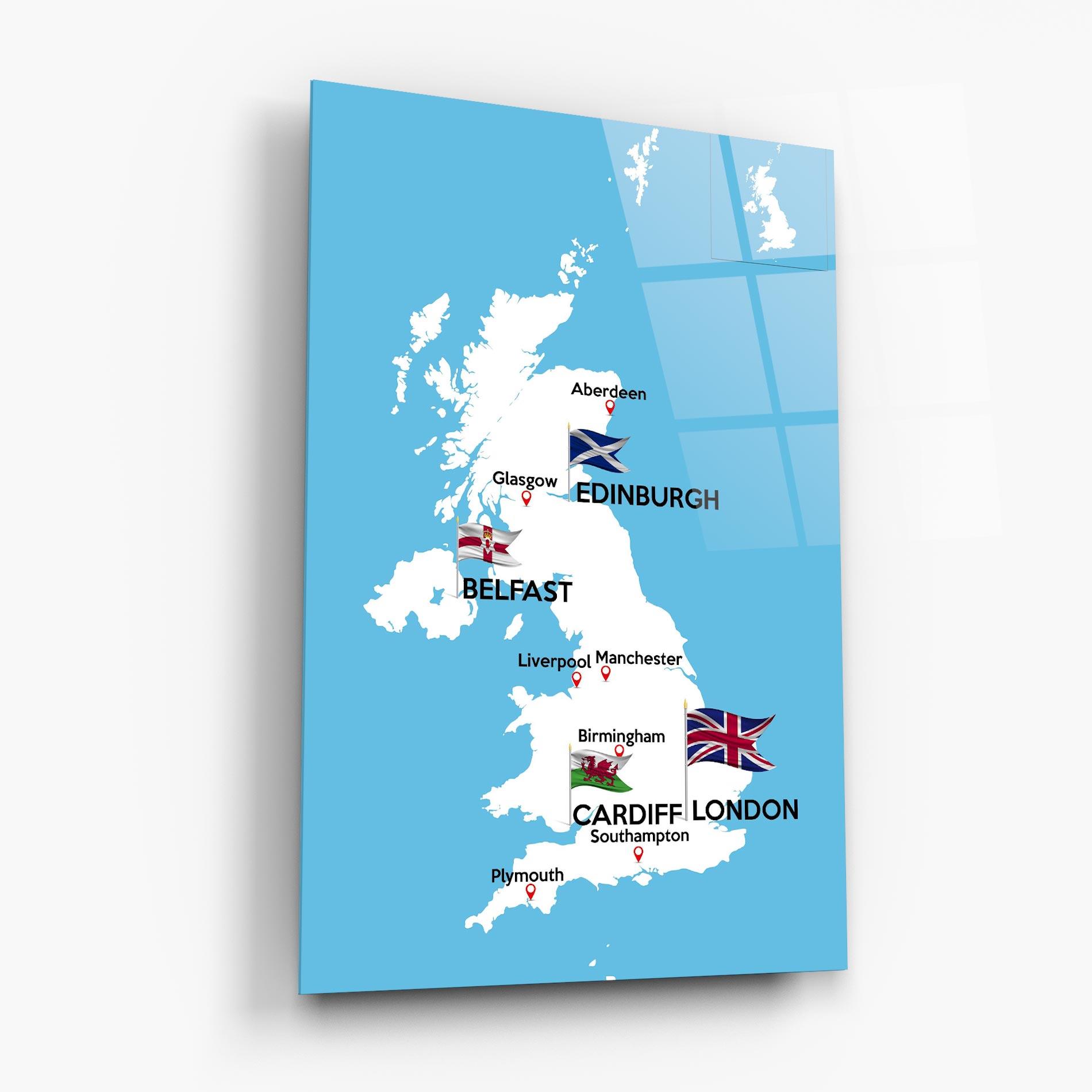 Üvegkép England Map mockup 6