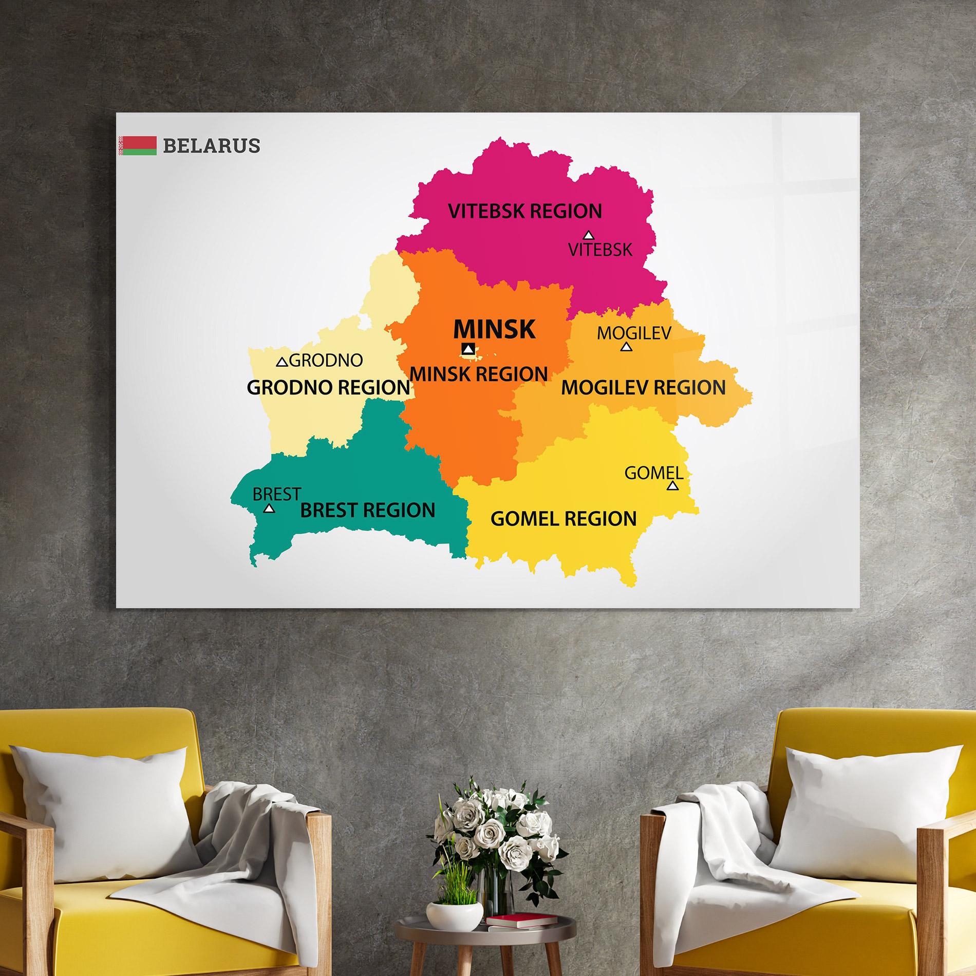 Üvegkép Belarus Color Map mockup 4