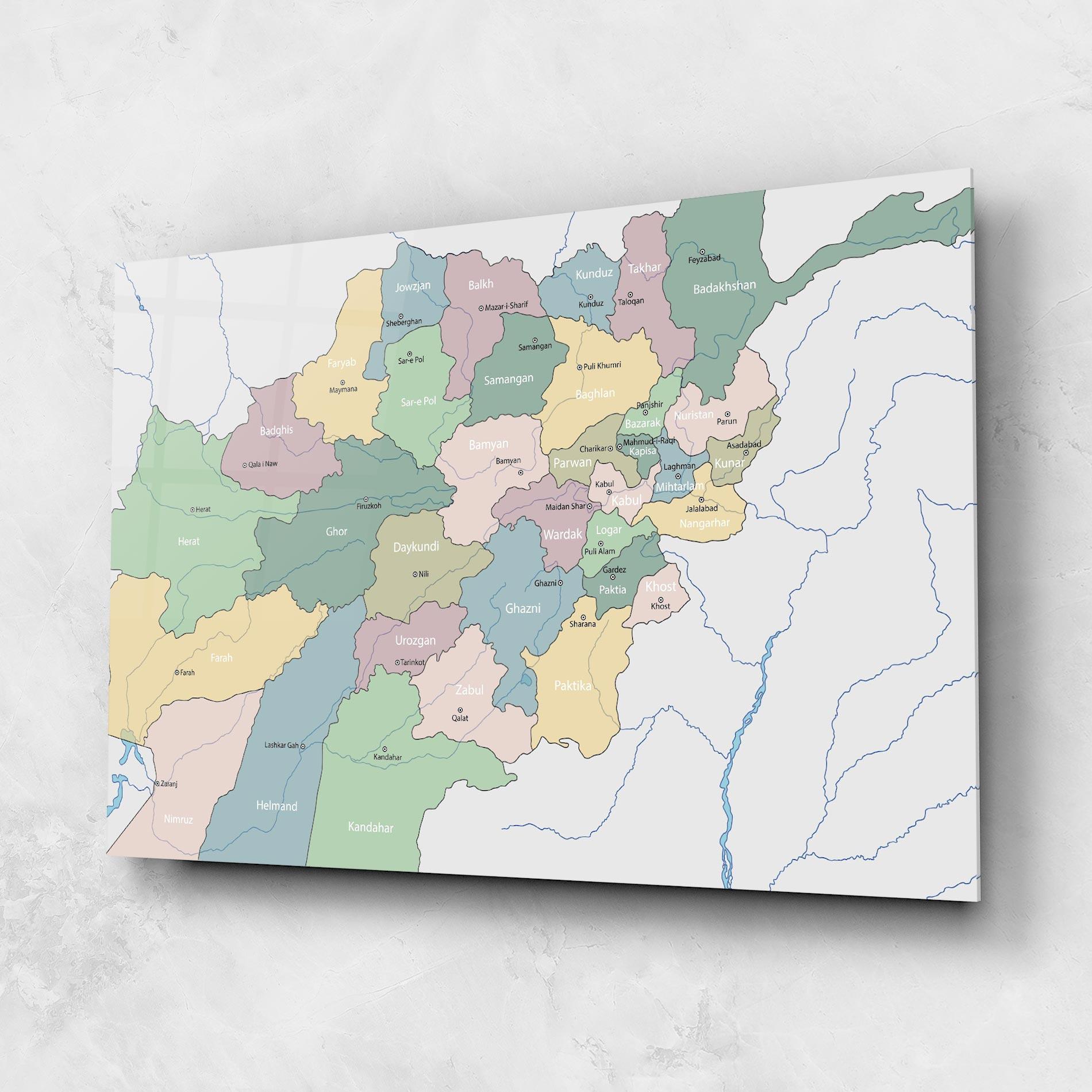 Üvegkép Afghanistan Map mockup 1