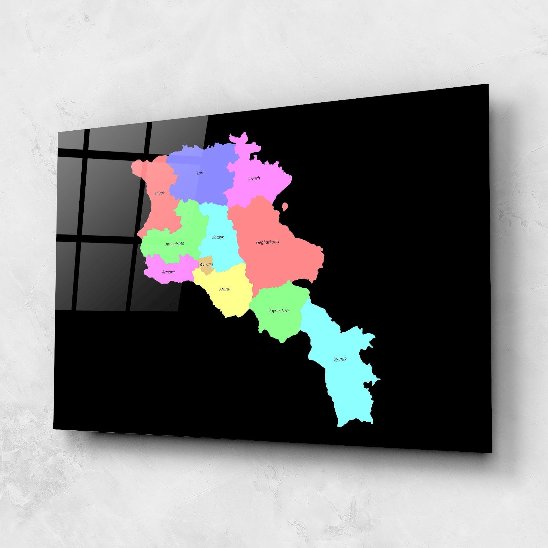 Üvegkép Armenia Map mockup 1