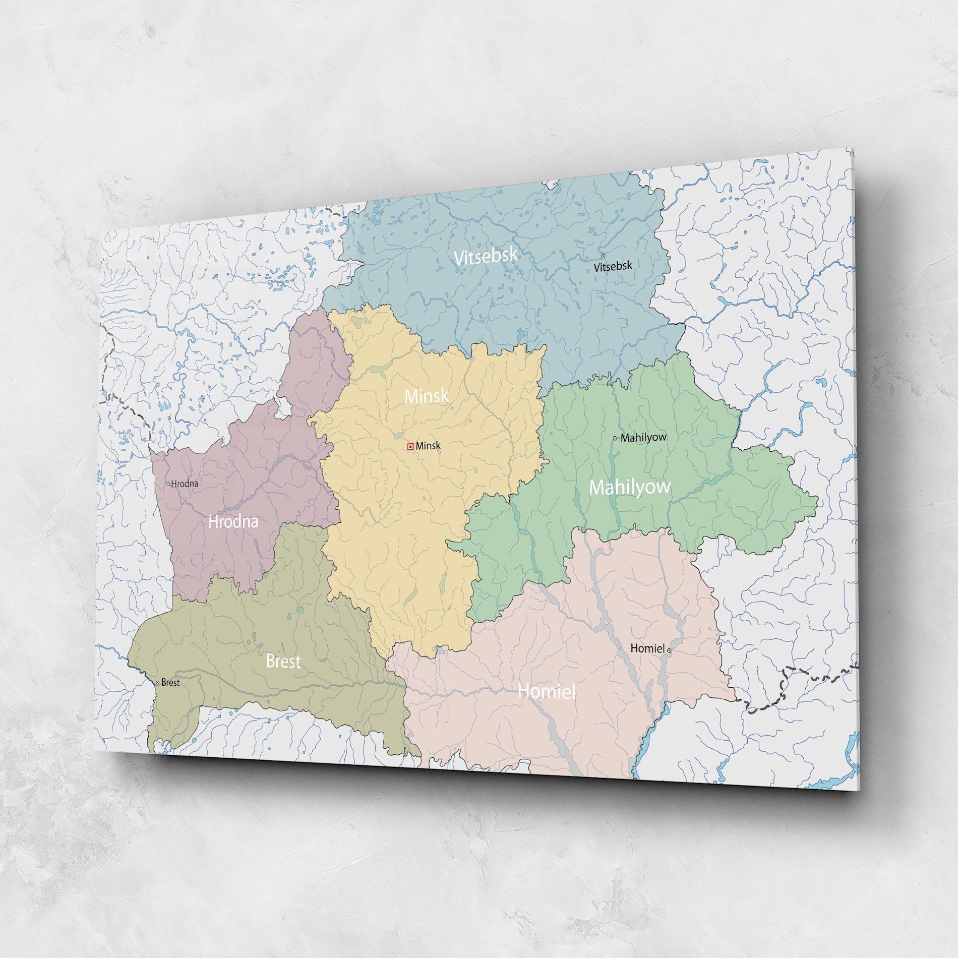Üvegkép Belarus Map mockup 1