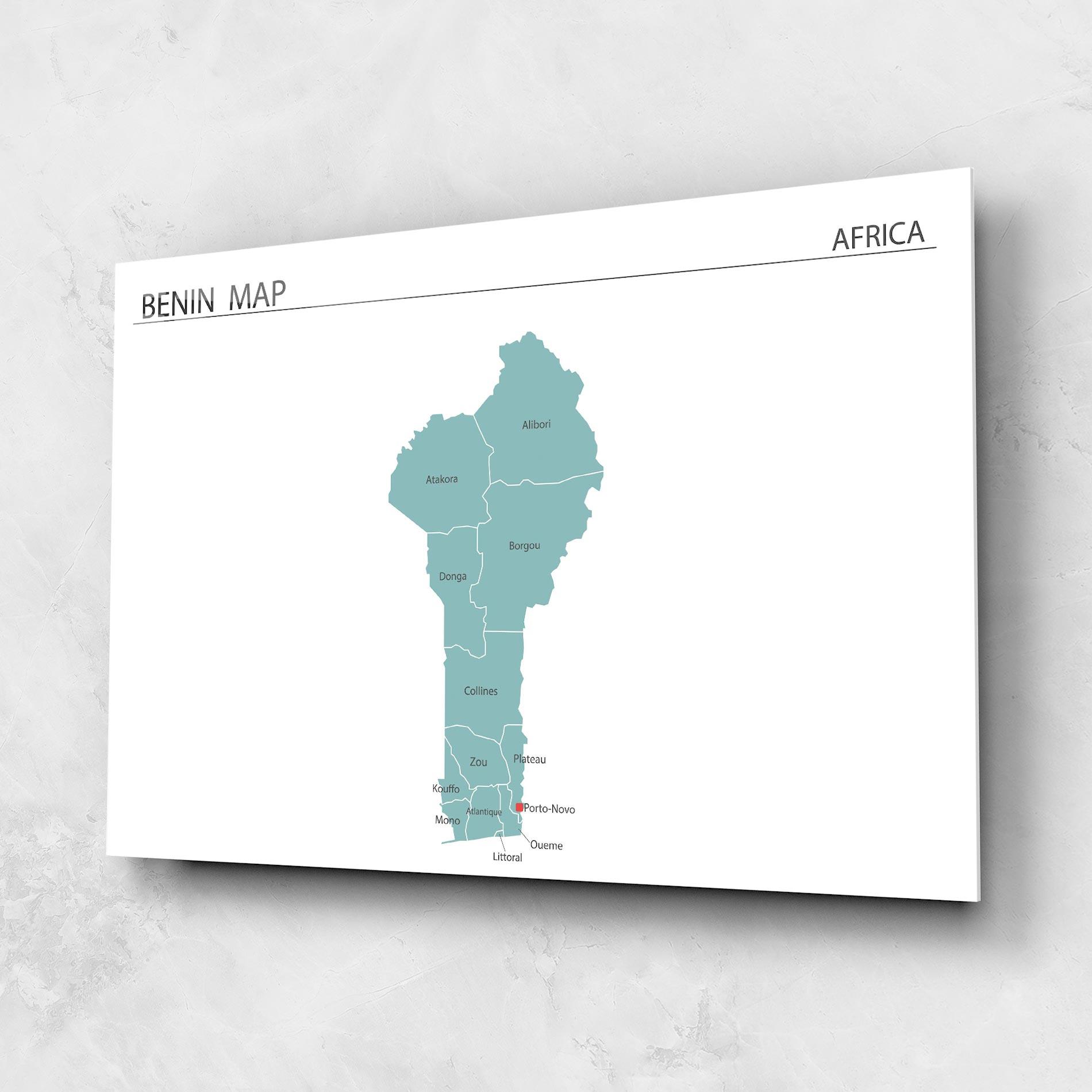 Üvegkép Benin Map mockup 1