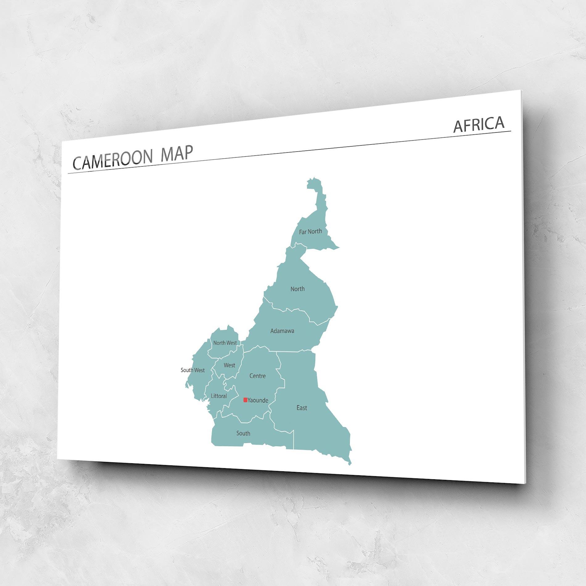 Üvegkép Cameroon Map mockup 1