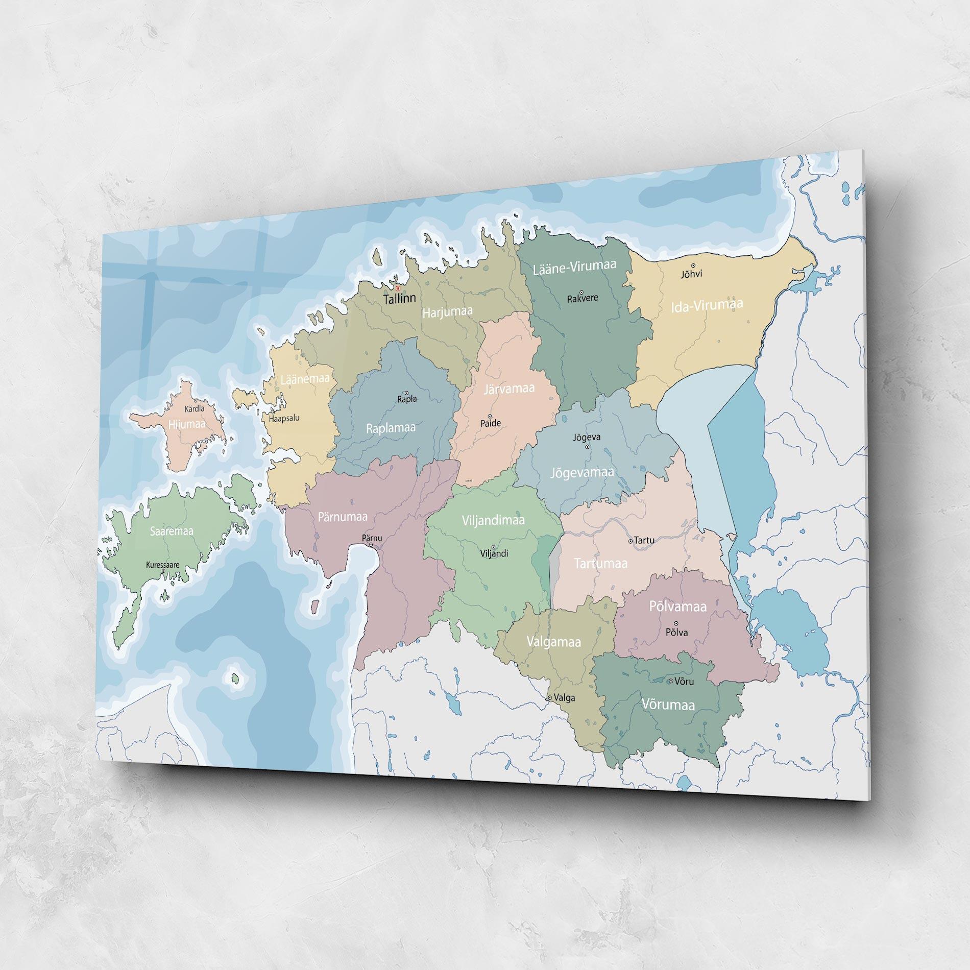 Üvegkép Estonia Map mockup 1